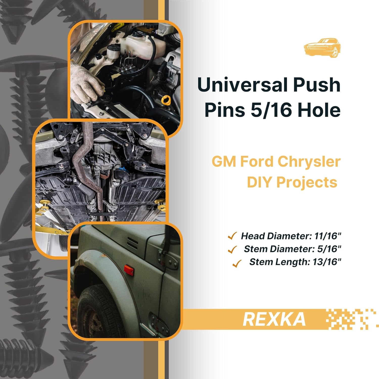 Rexka 30pcs Fender Bumper Shield Fender Liner Push Pin Retainer Clips 6030441 for Jeep Dodge Ram Chrysler - Image 4