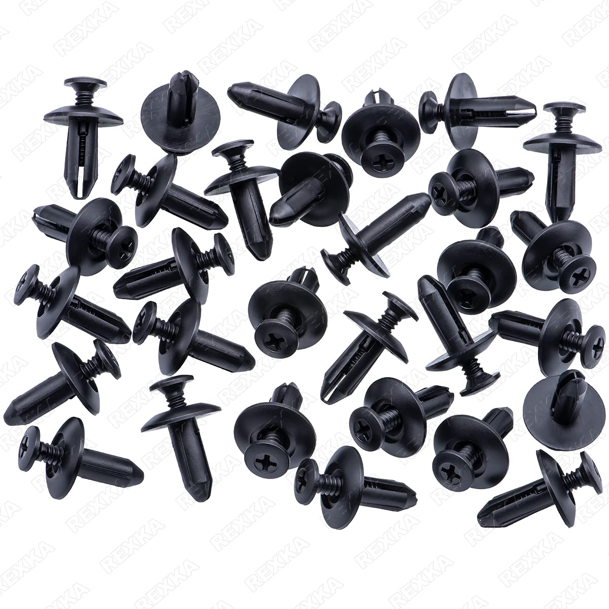 Rexka 30pcs Fender Liner Retainers Clips Fasteners for Ford W706092-S300 Edge Explorer Flex Mustang Taurus Chrysler 6508197AA Dodge Charger Ram 1500 2500 3500 4500 5500 - Image 2