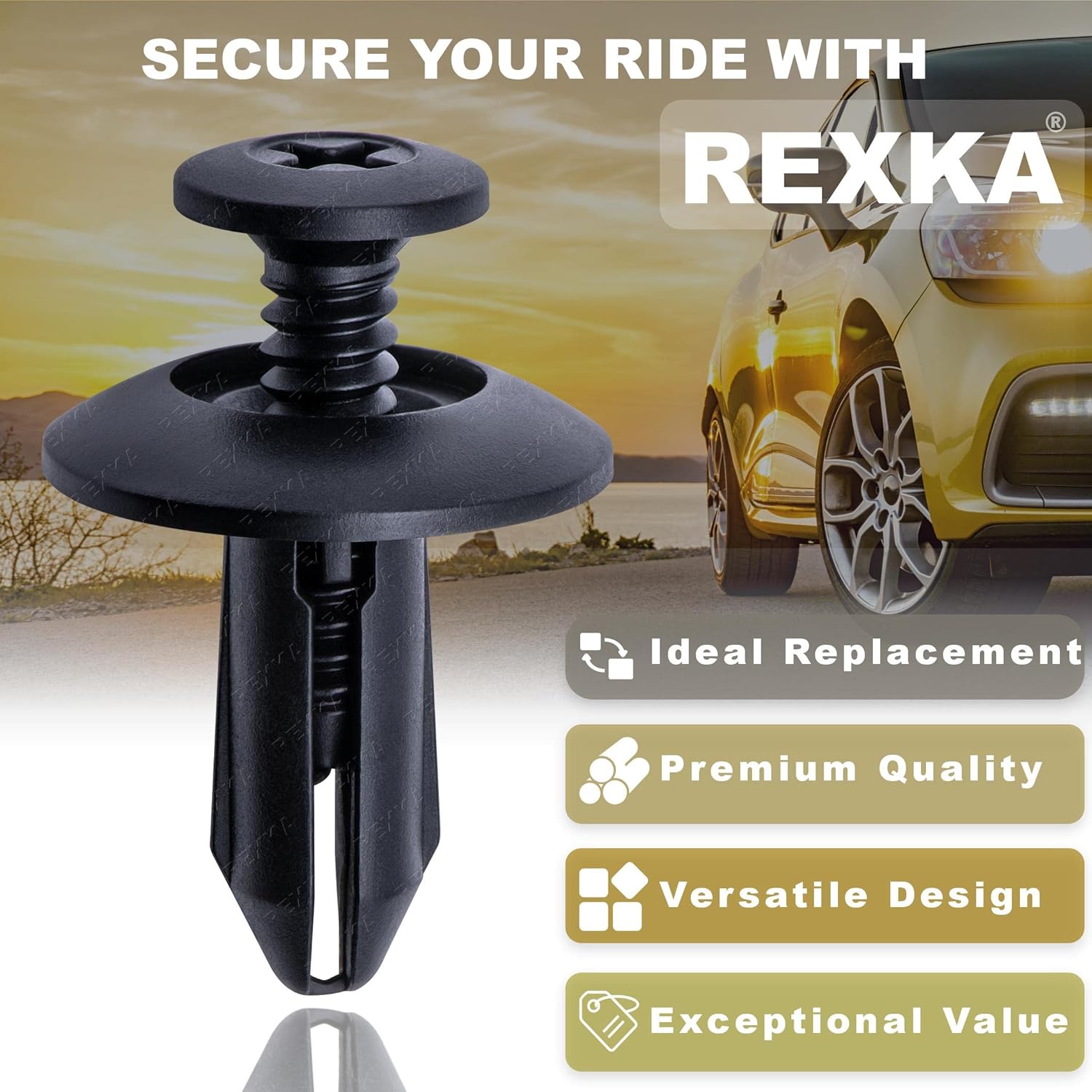 Rexka 30pcs Fender Liner Retainers Clips Fasteners for Ford W706092-S300 Edge Explorer Flex Mustang Taurus Chrysler 6508197AA Dodge Charger Ram 1500 2500 3500 4500 5500 - Image 3
