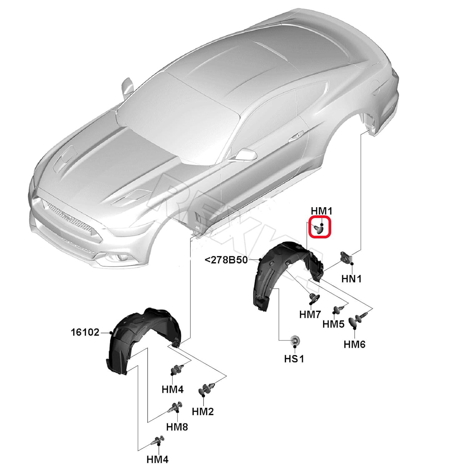Rexka 30pcs Fender Liner Retainers Clips Fasteners for Ford W706092-S300 Edge Explorer Flex Mustang Taurus Chrysler 6508197AA Dodge Charger Ram 1500 2500 3500 4500 5500 - Image 6