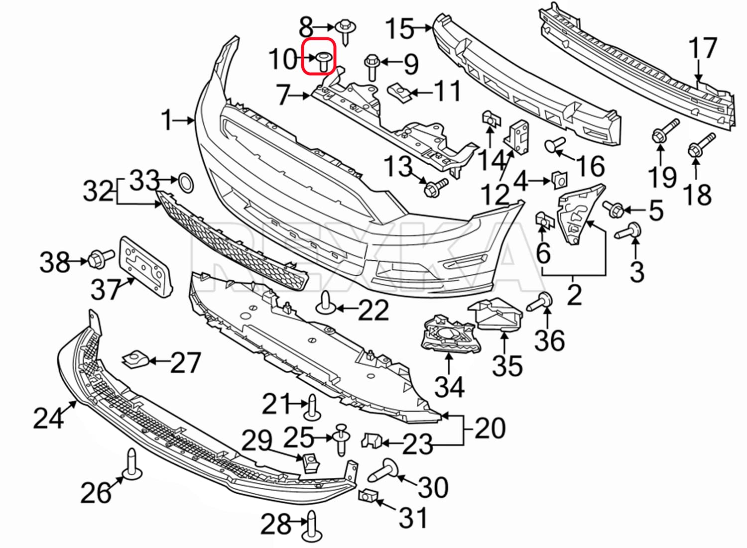 Rexka 30pcs Fender Liner Retainers Clips Fasteners for Ford W706092-S300 Edge Explorer Flex Mustang Taurus Chrysler 6508197AA Dodge Charger Ram 1500 2500 3500 4500 5500 - Image 7