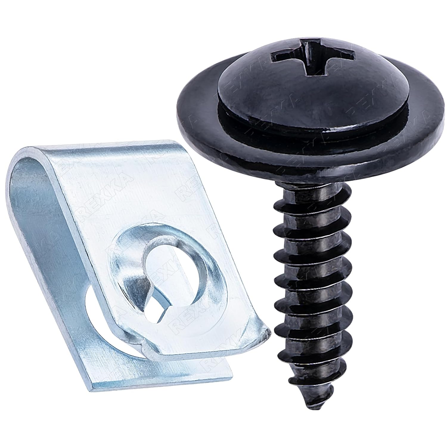 Rexka 15 Sets Fender Liner Splash Shield Screw U Nut Kit for Honda Acura 90308-SB2-013 90114-SE0-000 Accord Civic CR-V Crosstour Element Odyssey Passport Pilot Ridgeline S2000 & More Radiator Support - Image 1