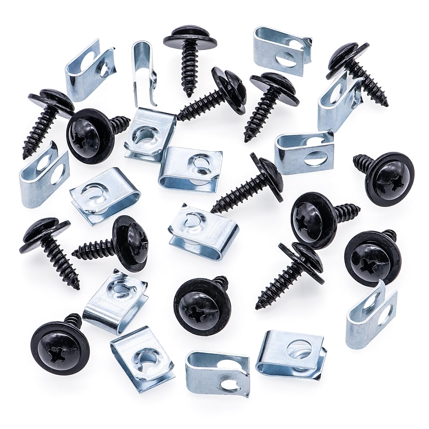 Rexka 15 Sets Fender Liner Splash Shield Screw U Nut Kit for Honda Acura 90308-SB2-013 90114-SE0-000 Accord Civic CR-V Crosstour Element Odyssey Passport Pilot Ridgeline S2000 & More Radiator Support - Image 2
