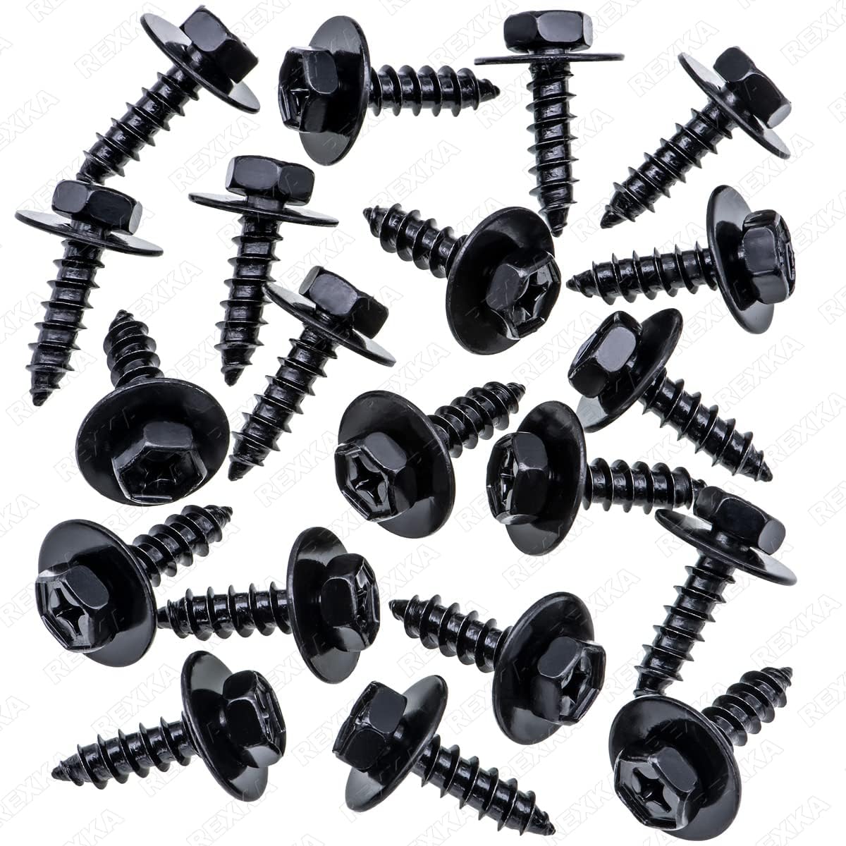 Rexka 20pcs Bumper Cover Splash Shield Screw Bolt Compatible with Toyota Lexus 90159-60477 - Image 2