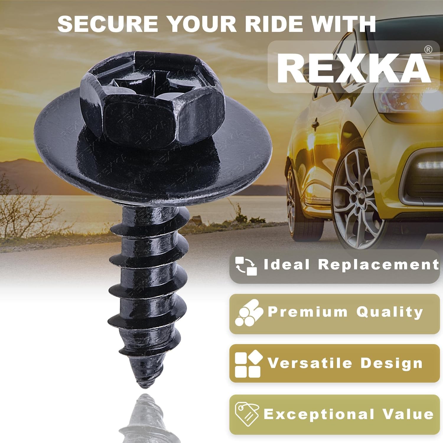 Rexka 20pcs Bumper Cover Splash Shield Screw Bolt Compatible with Toyota Lexus 90159-60477 - Image 4