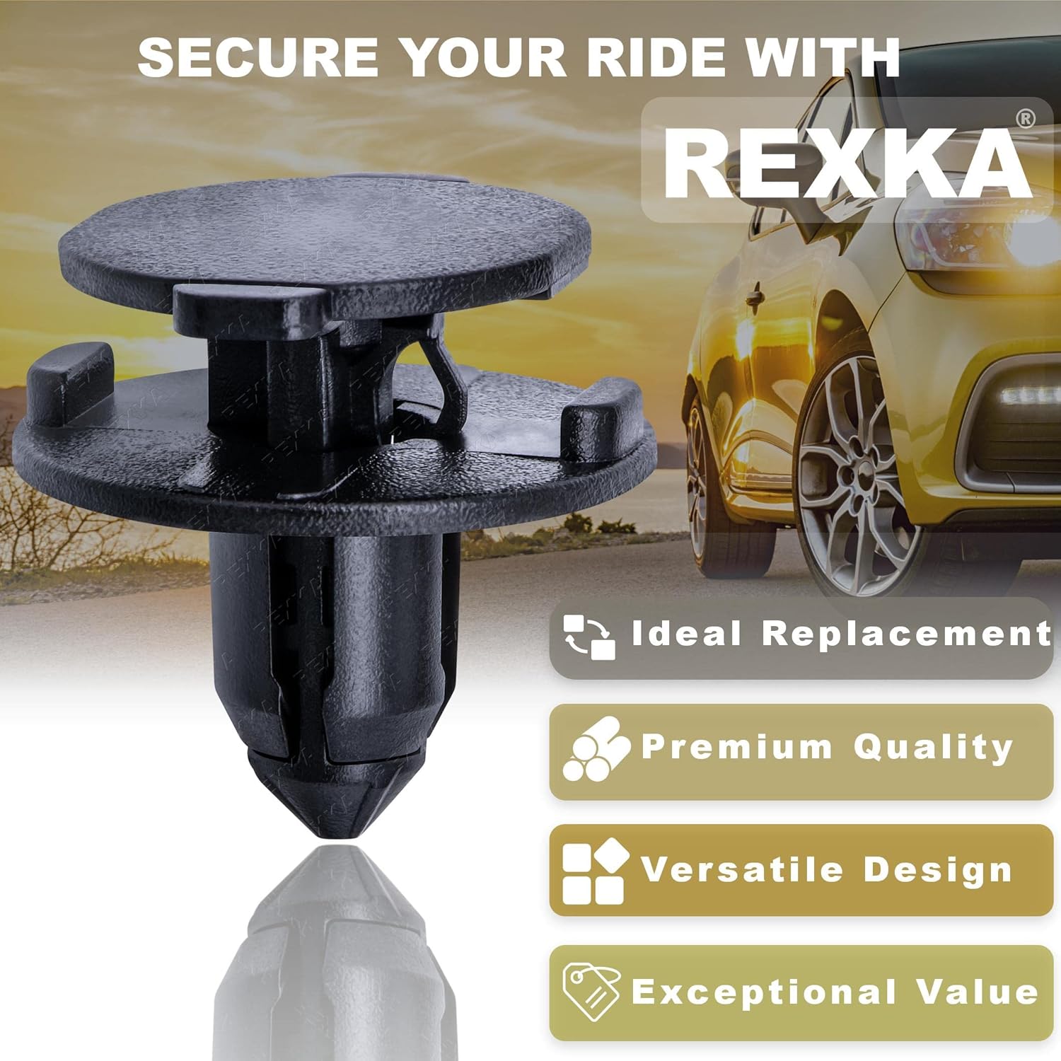 Rexka 40pcs Fender Liner Splash Shield Push Side Trim Panel Clip Retainer Blind Rivet Compatible with Nissan 01553-2DR9A 370Z Altima Maxima Murano Sentra Q50 Q60 Q70 Q70L QX30 QX50 QX60 QX70 QX80 - Image 5