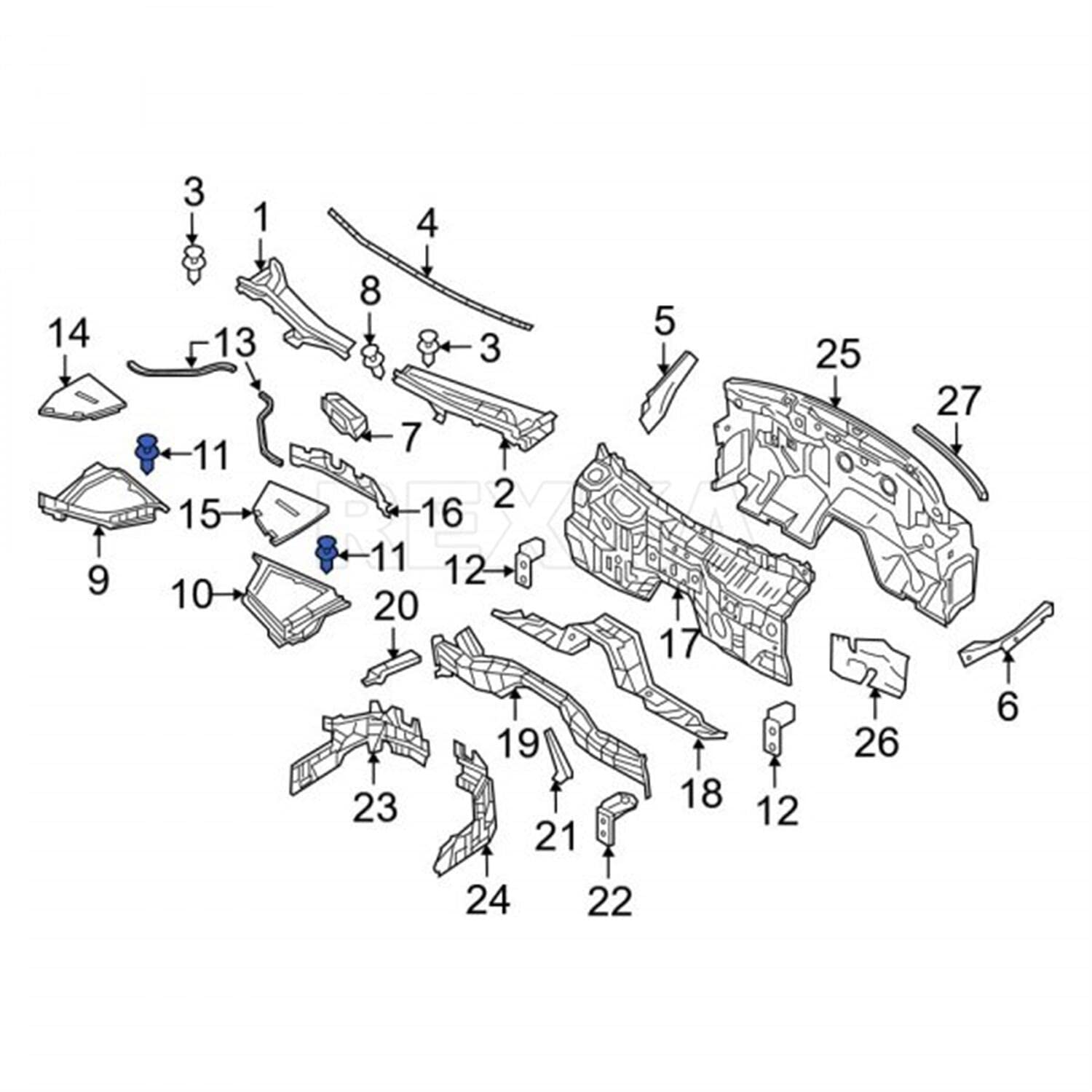 Rexka 40pcs Fender Liner Splash Shield Push Side Trim Panel Clip Retainer Blind Rivet Compatible with Nissan 01553-2DR9A 370Z Altima Maxima Murano Sentra Q50 Q60 Q70 Q70L QX30 QX50 QX60 QX70 QX80 - Image 7