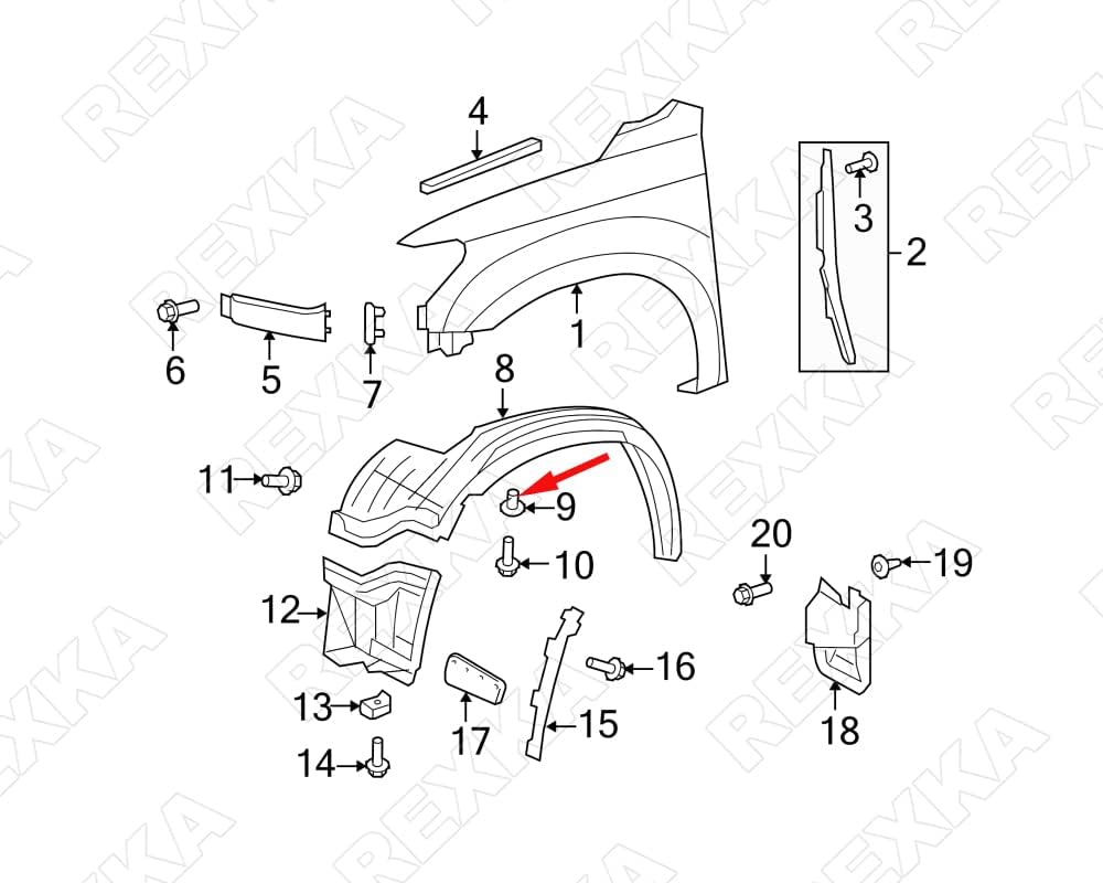 Rexka 30pcs Fender Liner Screw Grommet Compatible with Toyota Lexus 90189-06236 Highlander Prius Tundra LC500 RC200t RC300 RC350 - Image 5