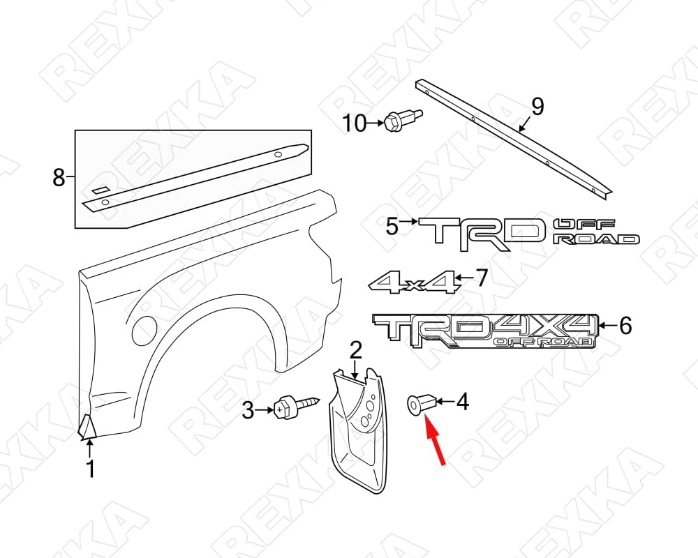 Rexka 30pcs Fender Liner Screw Grommet Compatible with Toyota Lexus 90189-06236 Highlander Prius Tundra LC500 RC200t RC300 RC350 - Image 7