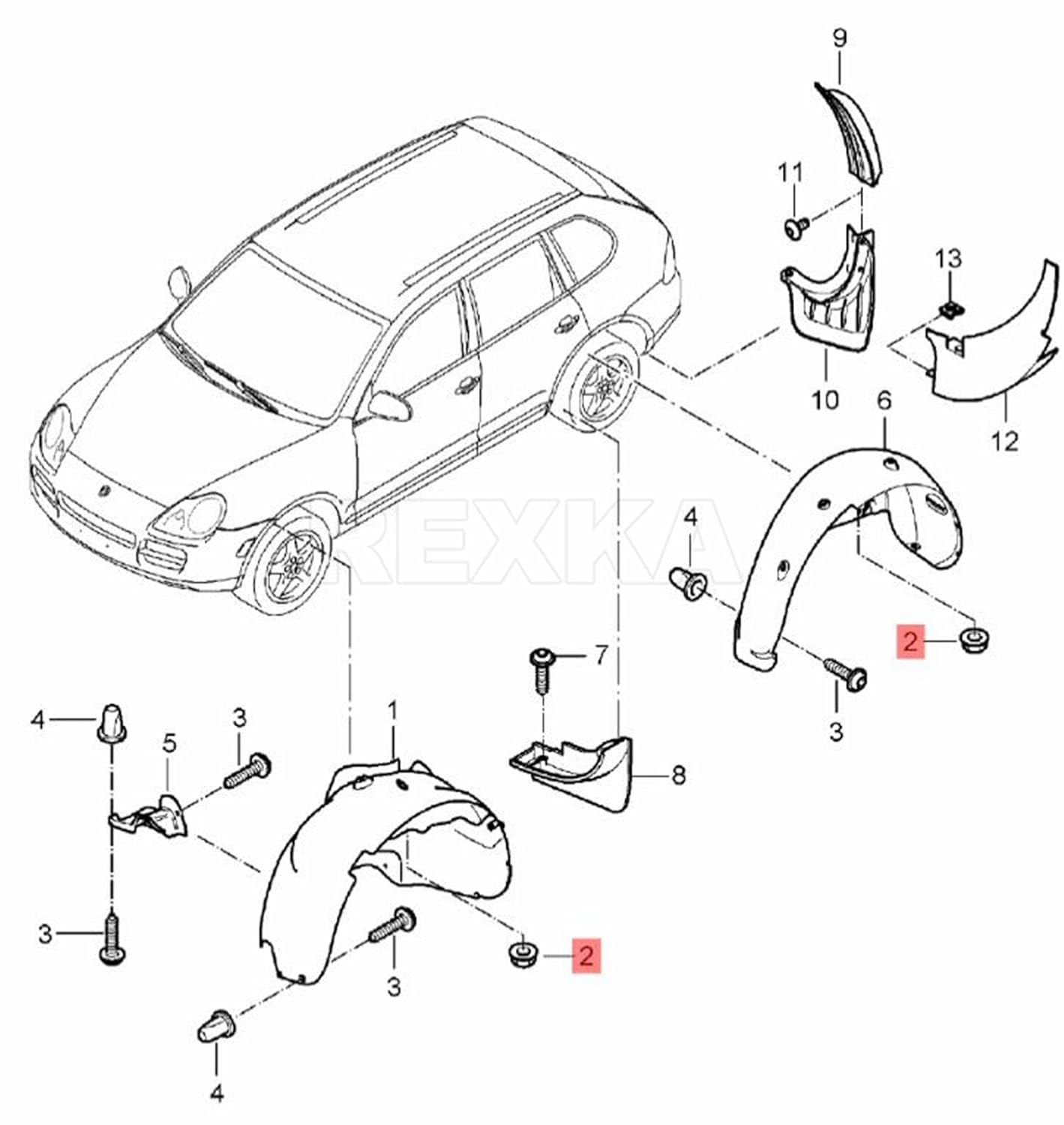 Rexka 30pcs Fender Liner Splash Shield Under Cover Nut for Audi Volkswagon Porsche N90757901 N90352101 - Image 5