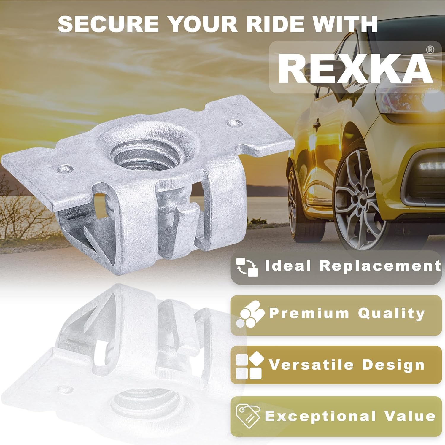 Rexka 30pcs M4.2-1.4mm Bumper Cover Fender Liner U Nut Clips 11609952 for GM Chevy Hummer Buick Cadillac Saturn Cadillac GMC Trucks - Multipurpose - Image 4