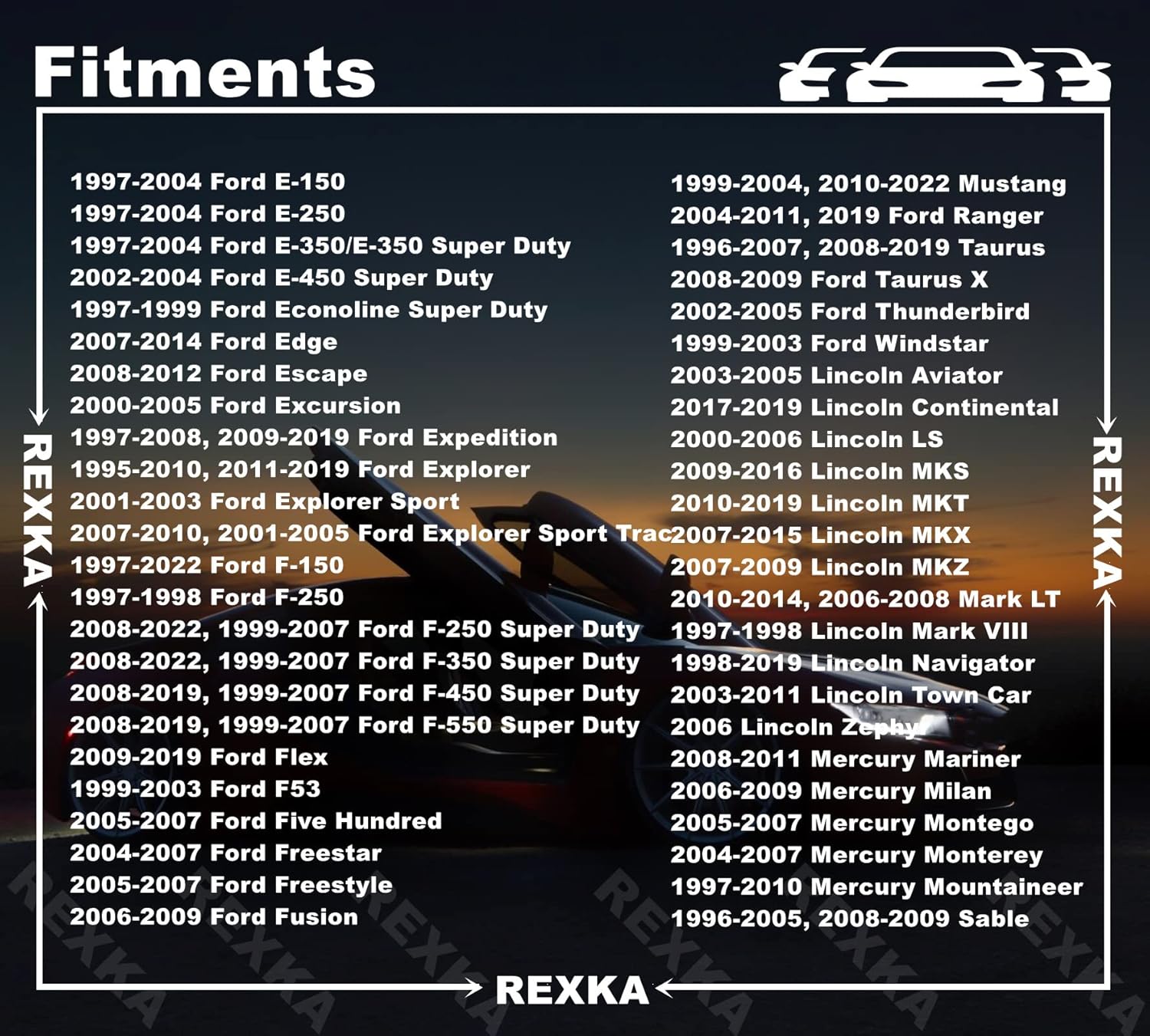 Rexka 20pcs Hood Insulation Fender Liner Retainer Clip for Ford Edge, Escape, Excursion, Expedition, Explorer, Flex, Mustang, Ranger, Taurus N808842S W705002-S300 Chrysler 6504098 - Image 3