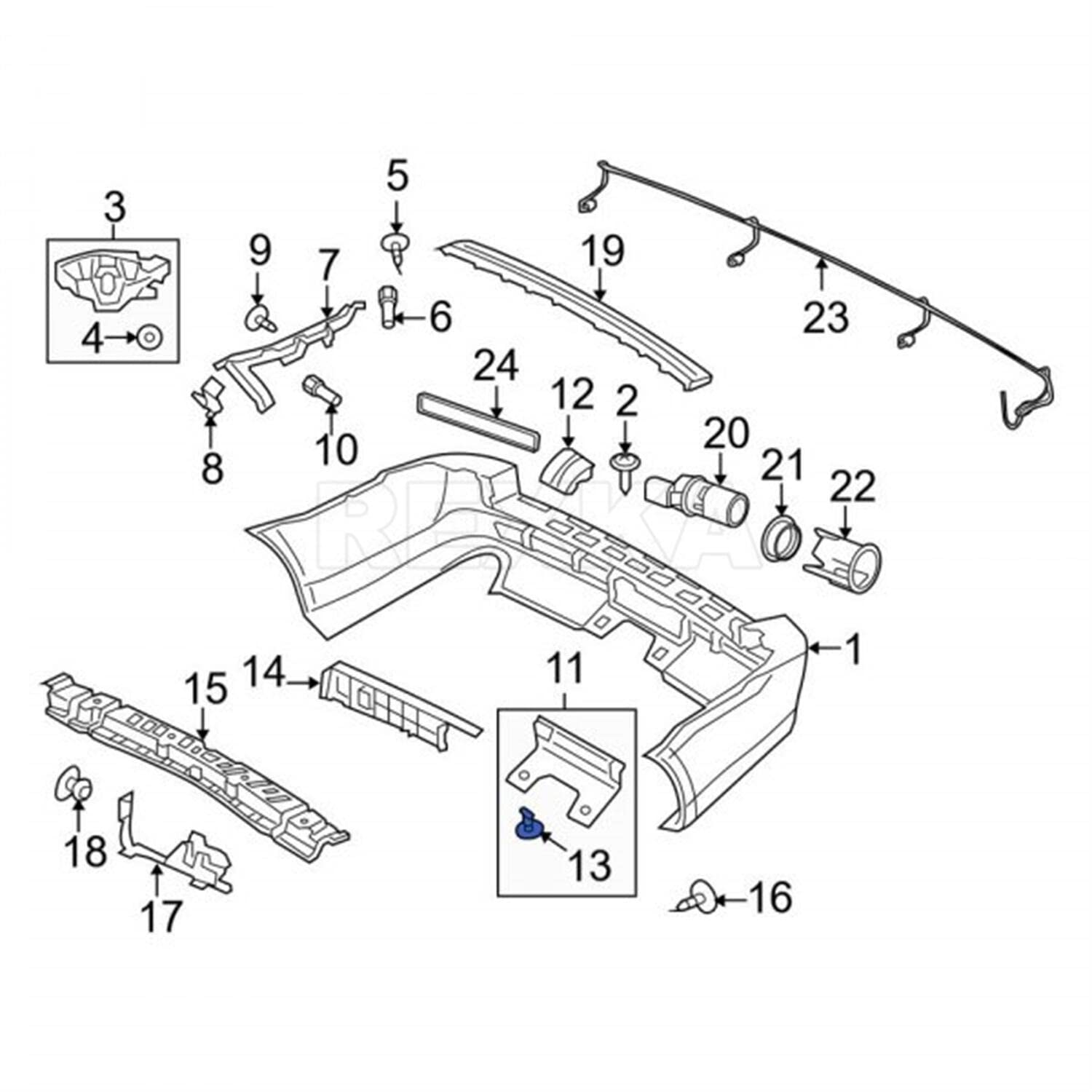 Rexka 10pcs Bumper Cover Retainer Tow Bracket Cover Body Liner Twist to Lock Retainer Clip for Land Rover LR012844 Discovery LR4 Range Rover Sport Velar - Image 5