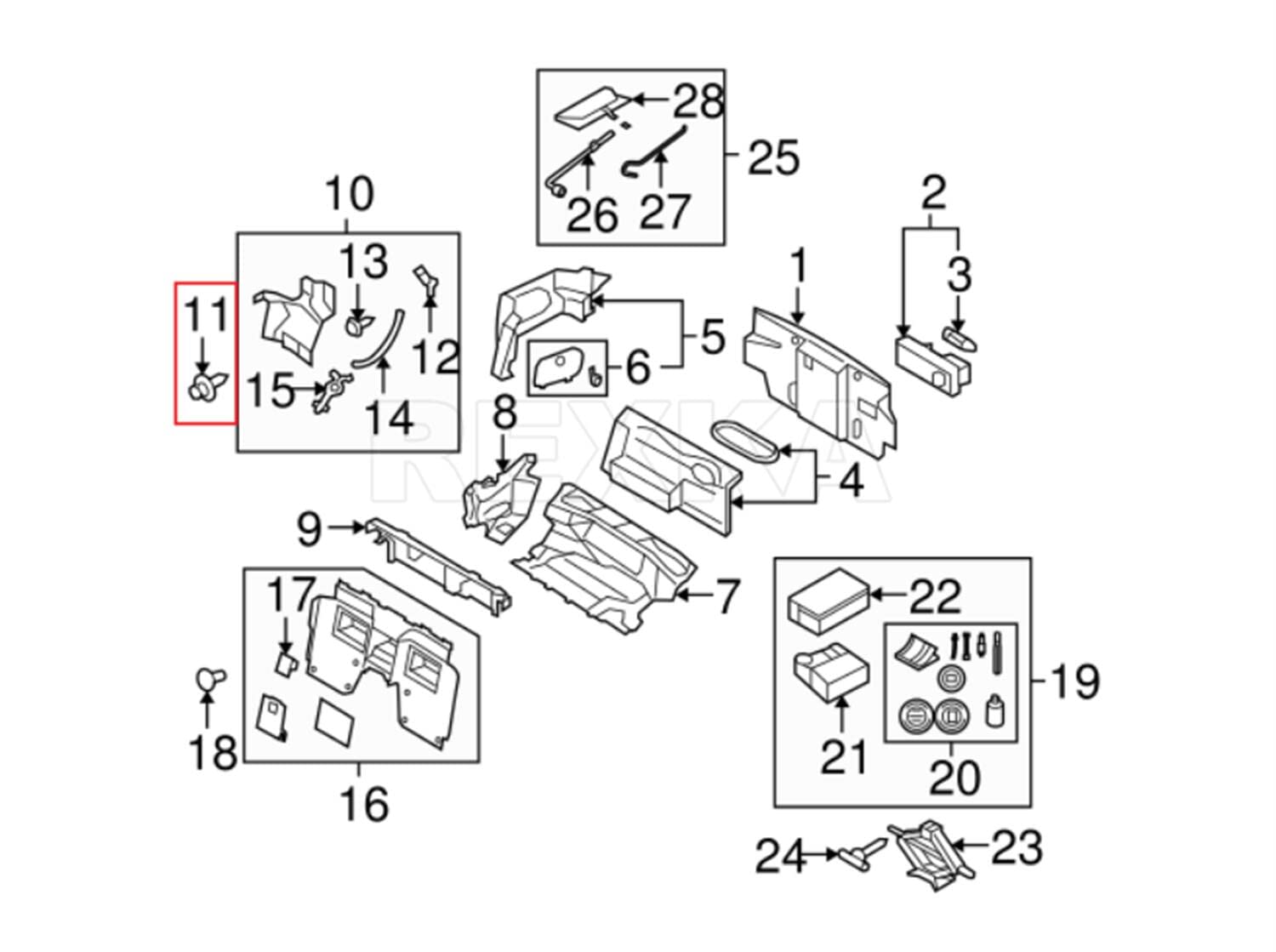 Rexka 20pcs Quarter Trim Panel Retainer Clip GJ2168885B02 for Mazda 6 Mazda 3 2 5 626 CX-3 CX-30 CX-5 CX-7 CX-9 Miata Millenia MPV MX-5 MX-6 Protege - Image 4
