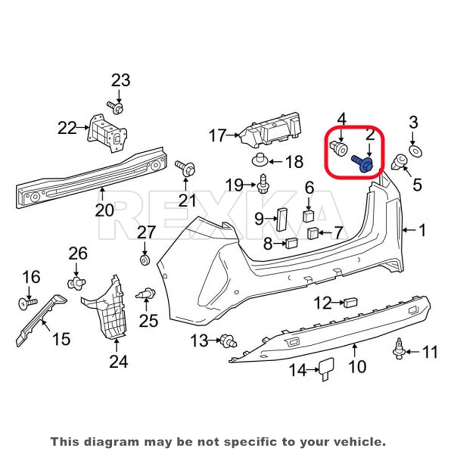 Rexka 15 Sets Fender Liner Mud Guard Wheelhouse Liner Splash Shield Bumper Cover Screw & Grommet Nut Kit for Toyota Lexus 90159-60498 90189-06065 90189-A0002 - Image 4