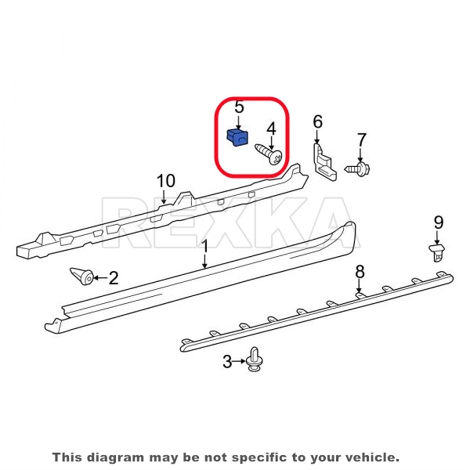 Rexka 15 Sets Fender Liner Mud Guard Wheelhouse Liner Splash Shield Bumper Cover Screw & Grommet Nut Kit for Toyota Lexus 90159-60498 90189-06065 90189-A0002 - Image 6