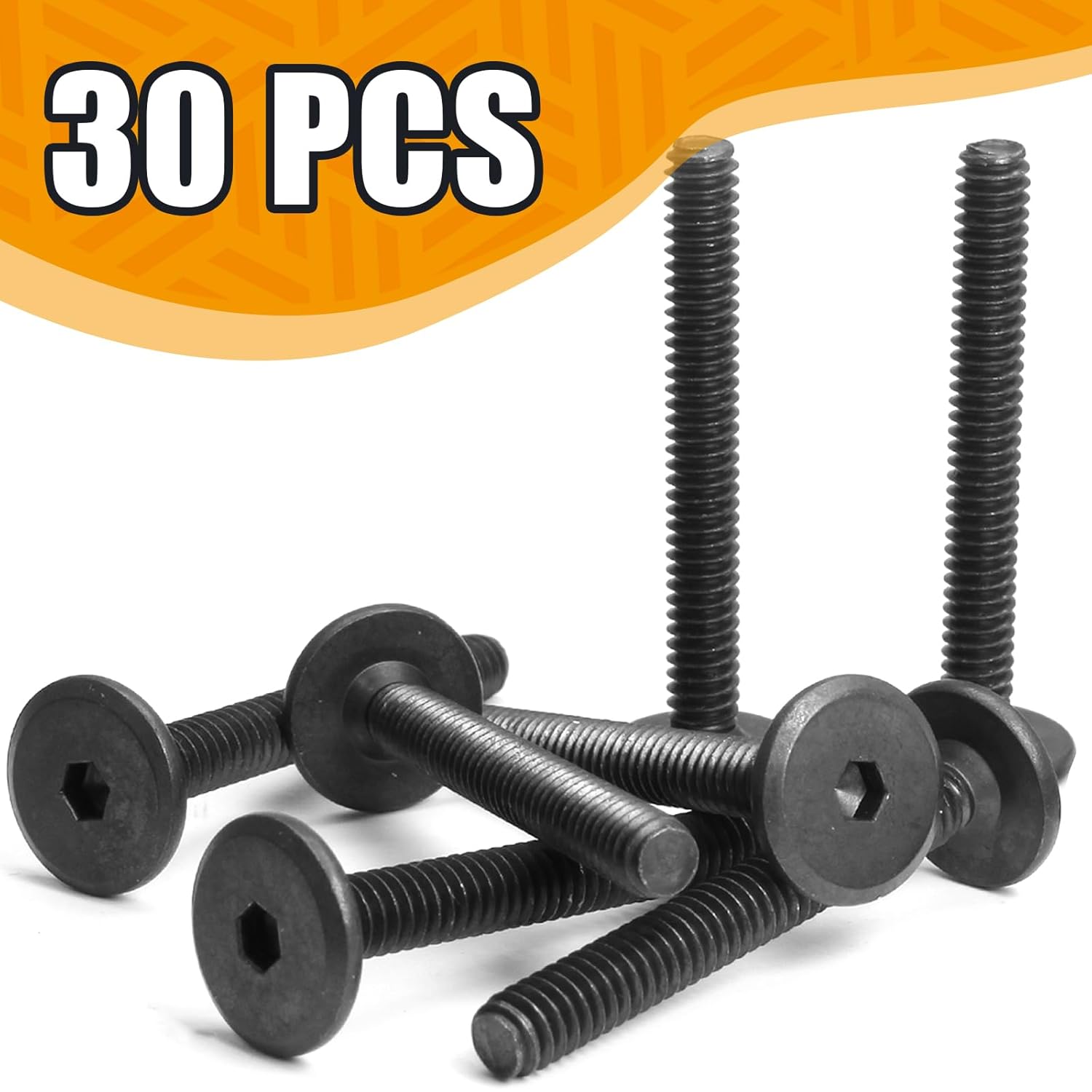 Biaungdo 30 Pcs Flat Head Allen Bolts, 1/4-20 x 2 Inch Black Socket Cap Screws Joint Connecting Bolts Countersunk Screws for Furniture, Fully Threaded - Image 4