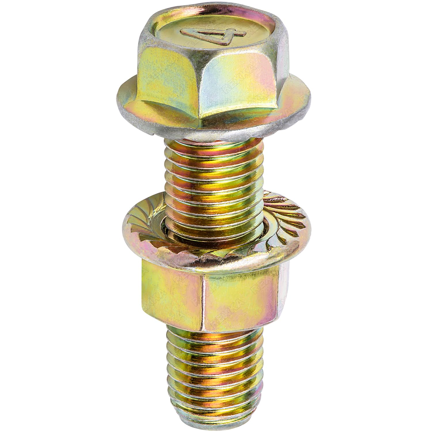 Rexka 5 Sets Exhaust Serrated Flange Spin Nuts Bolts M10-1.25 x 33mm for Toyota Honda 90212-SA5-003 Accord Civic Odyssey Acura - Image 1