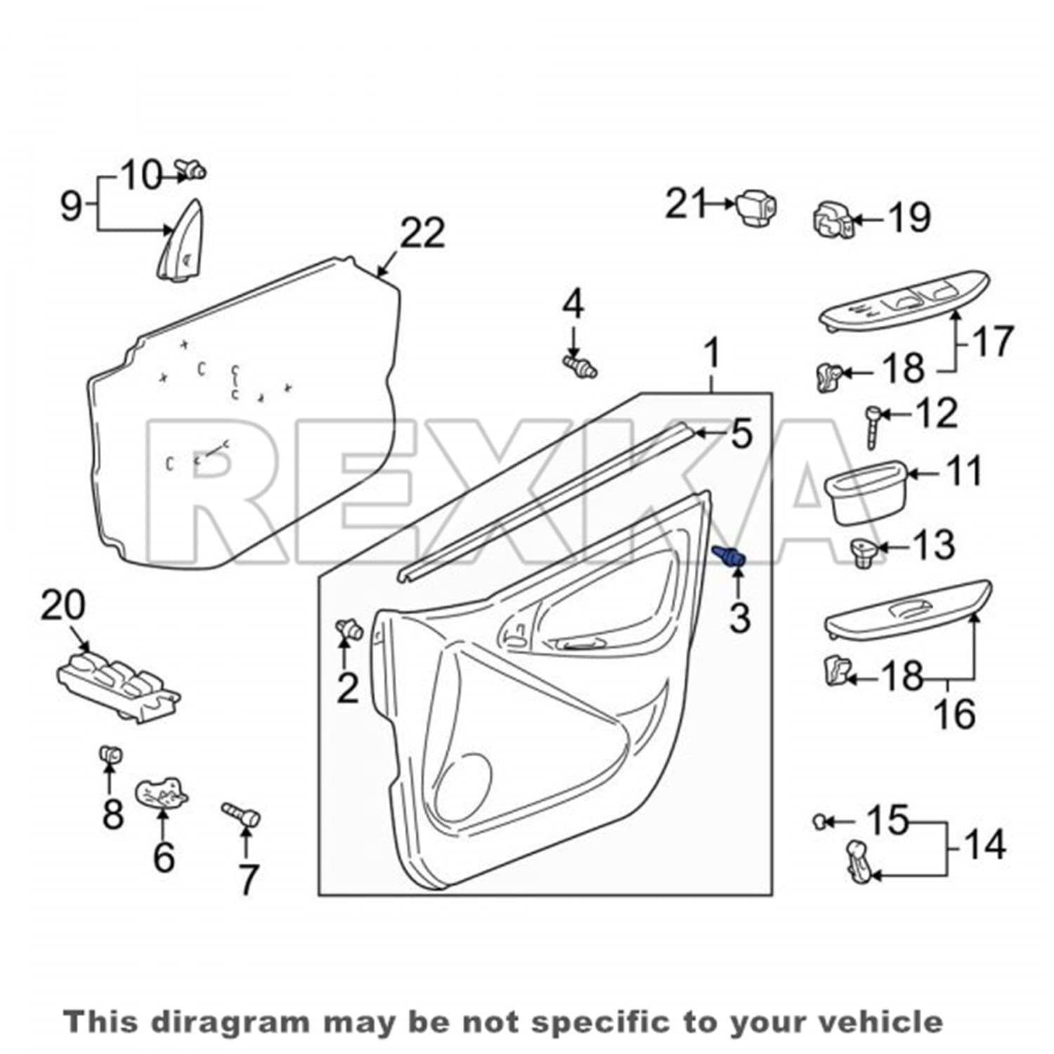 Rexka 25pcs Front & Rear Door Trim Board Retainer Clips Compatible with Toyota Lexus 67771-12050 GM 30006620 - Image 5