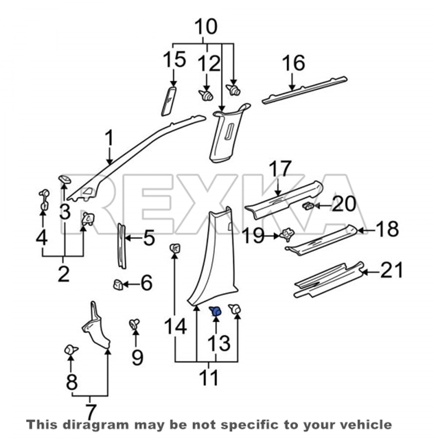 Rexka 25pcs Front & Rear Door Trim Board Retainer Clips Compatible with Toyota Lexus 67771-12050 GM 30006620 - Image 7