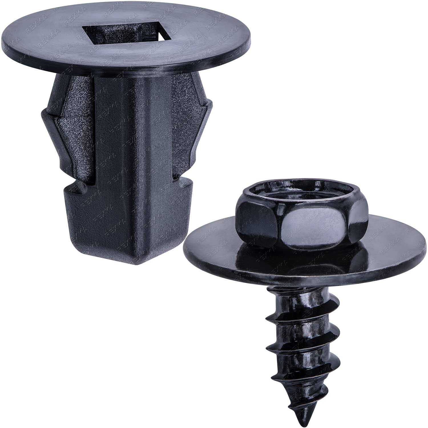 Rexka 10 Sets Fender Liner Screw & Screw Grommet Kit for Toyota Lexus Sequoia Sienna Tacoma Tundra Camry Corolla Mirai Prius 90189-06236 90159-60496 - Image 1