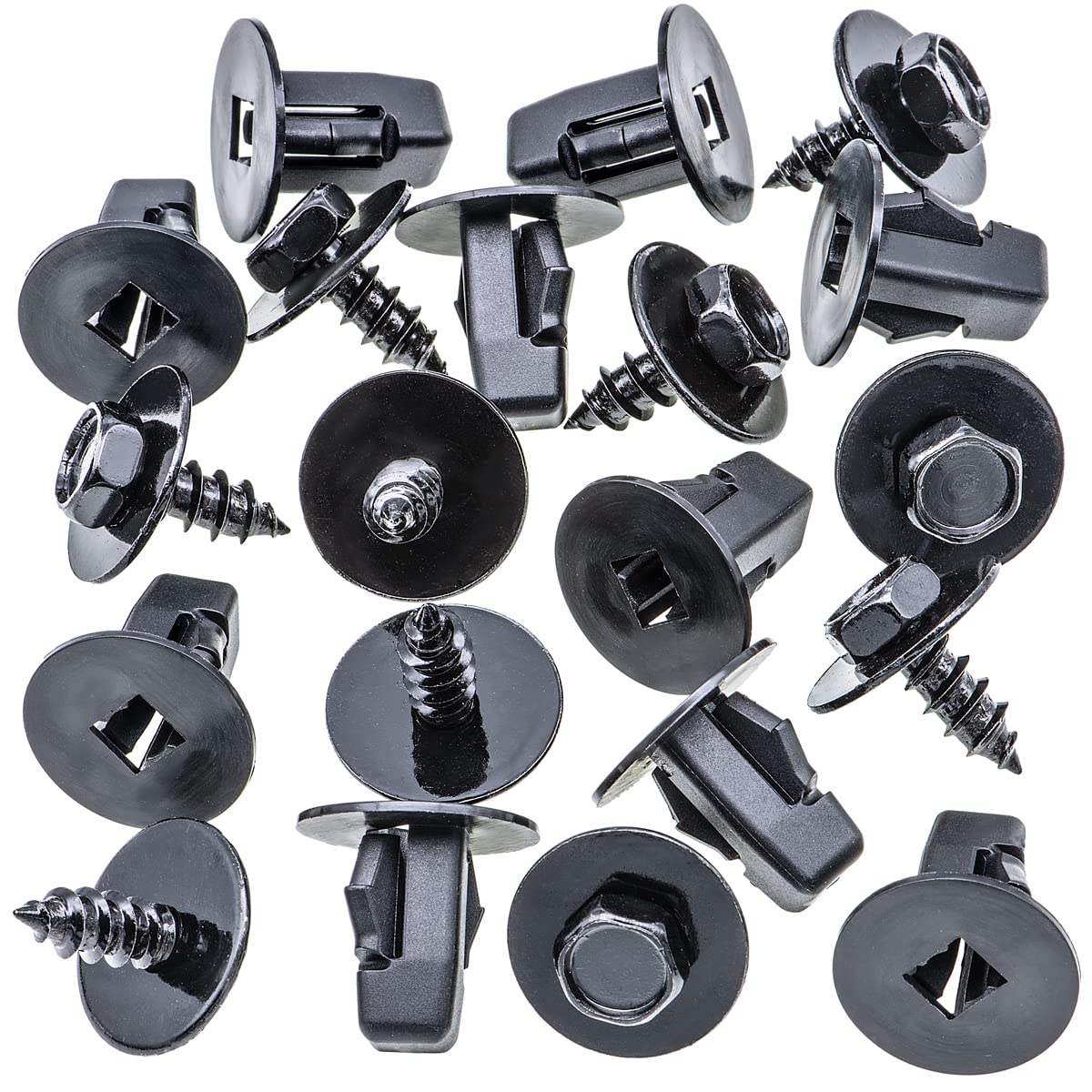 Rexka 10 Sets Fender Liner Screw & Screw Grommet Kit for Toyota Lexus Sequoia Sienna Tacoma Tundra Camry Corolla Mirai Prius 90189-06236 90159-60496 - Image 2