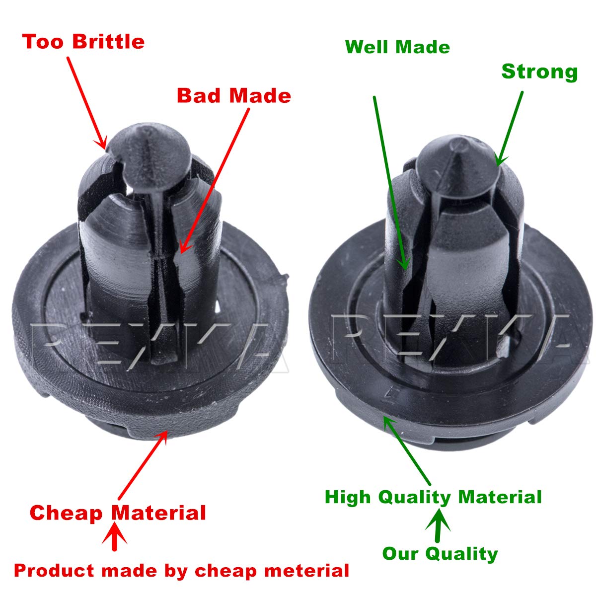 Rexka 40pcs 10mm Hole Bumper Engine Cover Fender & Grille Clips Compatible with Subaru 909140007 Baja Forester Impreza Legacy Outback Tribeca 2011-2000 - Image 7