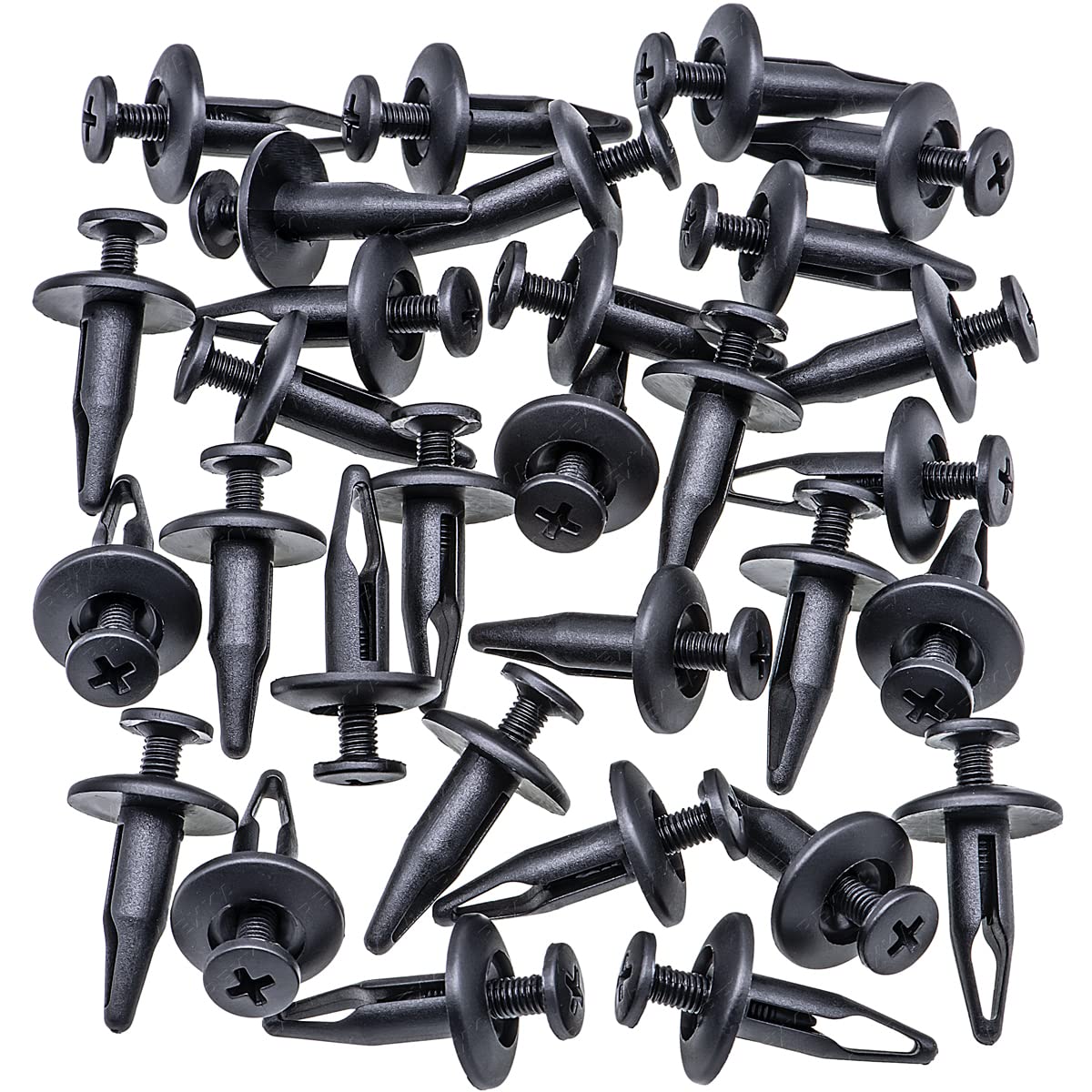 Rexka 30pcs Radiator Shroud & Trim Retainer Push-Type Clips Rivet Compatible with GM 20664092 Ford N804570S - Image 2