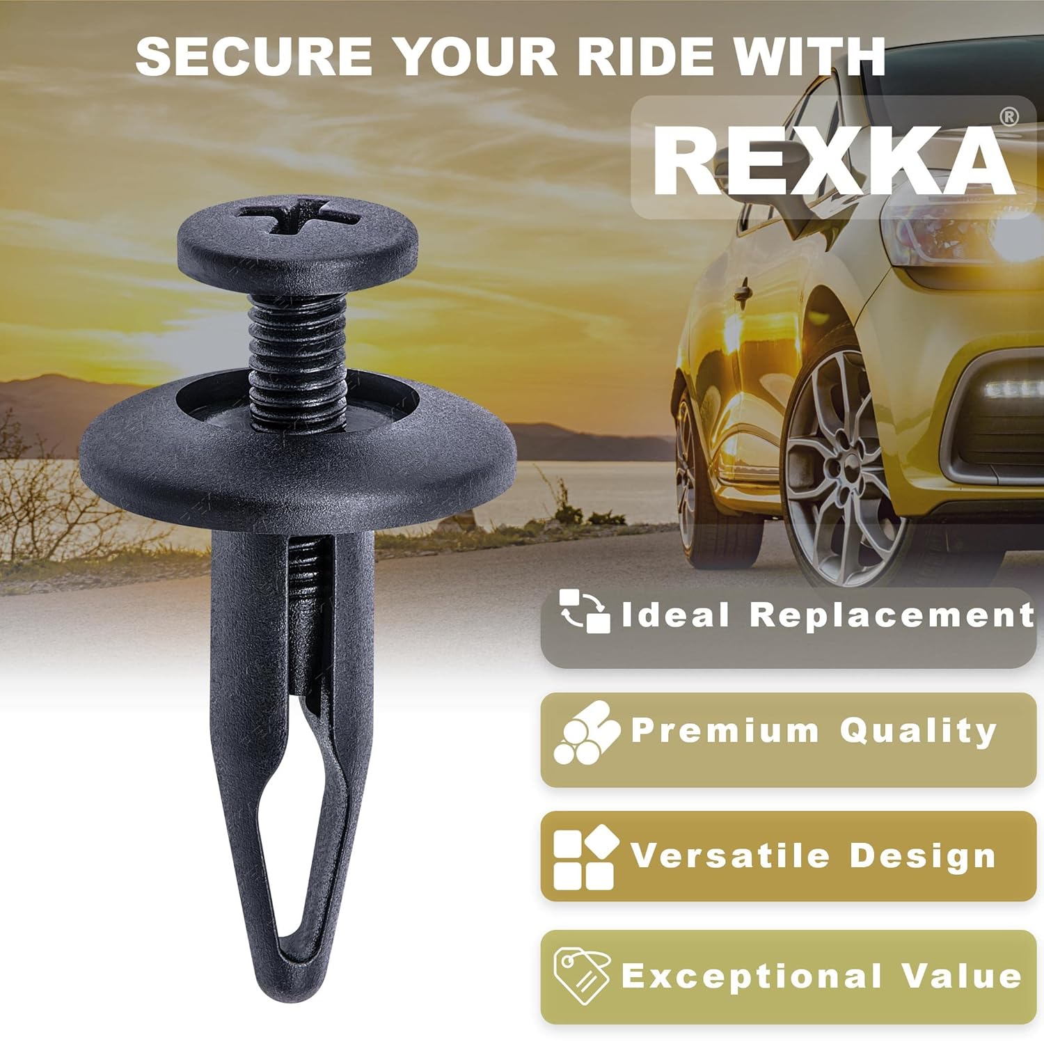 Rexka 30pcs Radiator Shroud & Trim Retainer Push-Type Clips Rivet Compatible with GM 20664092 Ford N804570S - Image 4