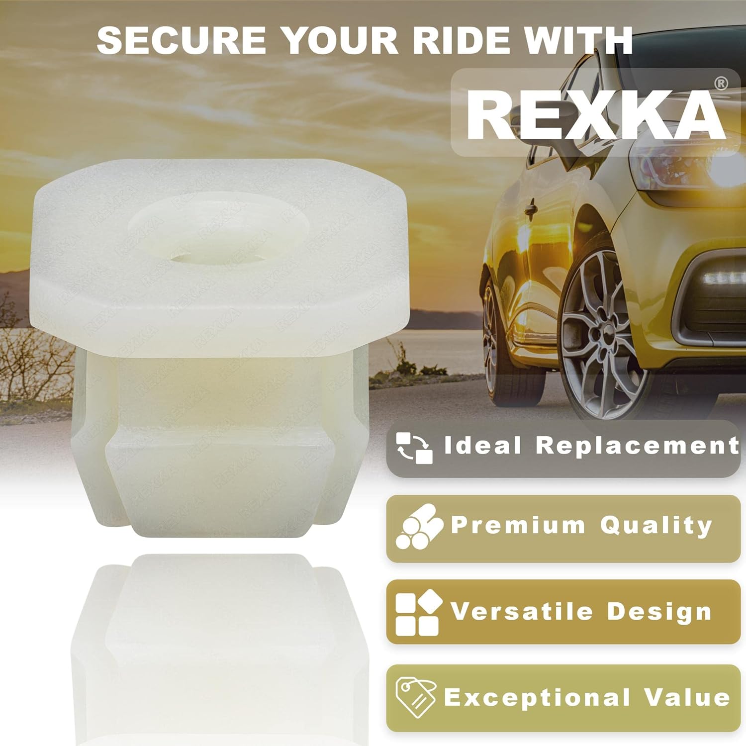Rexka 50pcs Park/Turn Front Light Lamp Radiator Grille Retainer Nut Compatible with GM 347347 Buick Cadillac Chevrolet GMC Oldsmobile Pontiac - Image 3