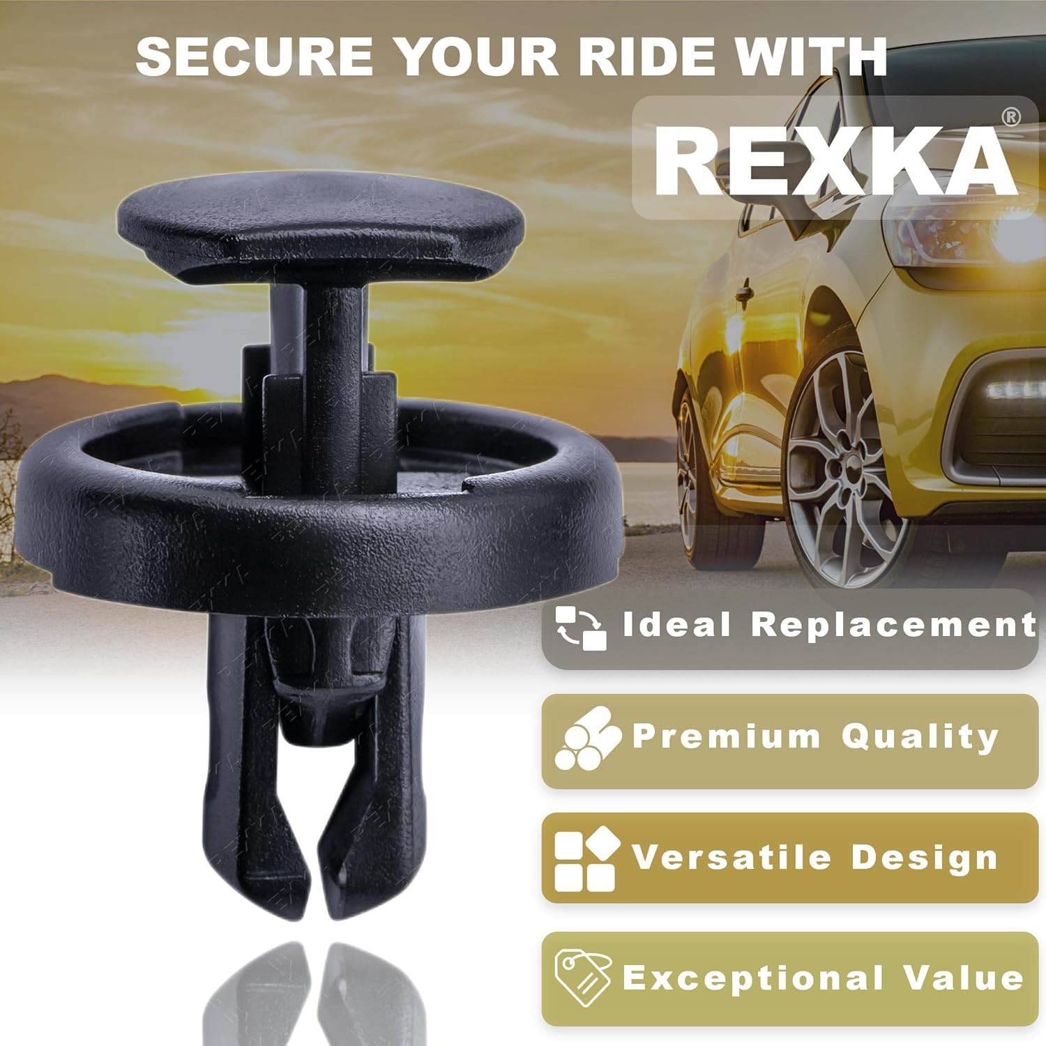 Rexka 30pcs Bumper Cover Radiator Support Splash Shield Wheel Opening Retainer Clips 90467-07220 for Toyota Lexus 4Runner C-HR Camry Corolla Highlander Mirai Prius RAV4 Sequoia Sienna Venza ES NX RX - Image 4