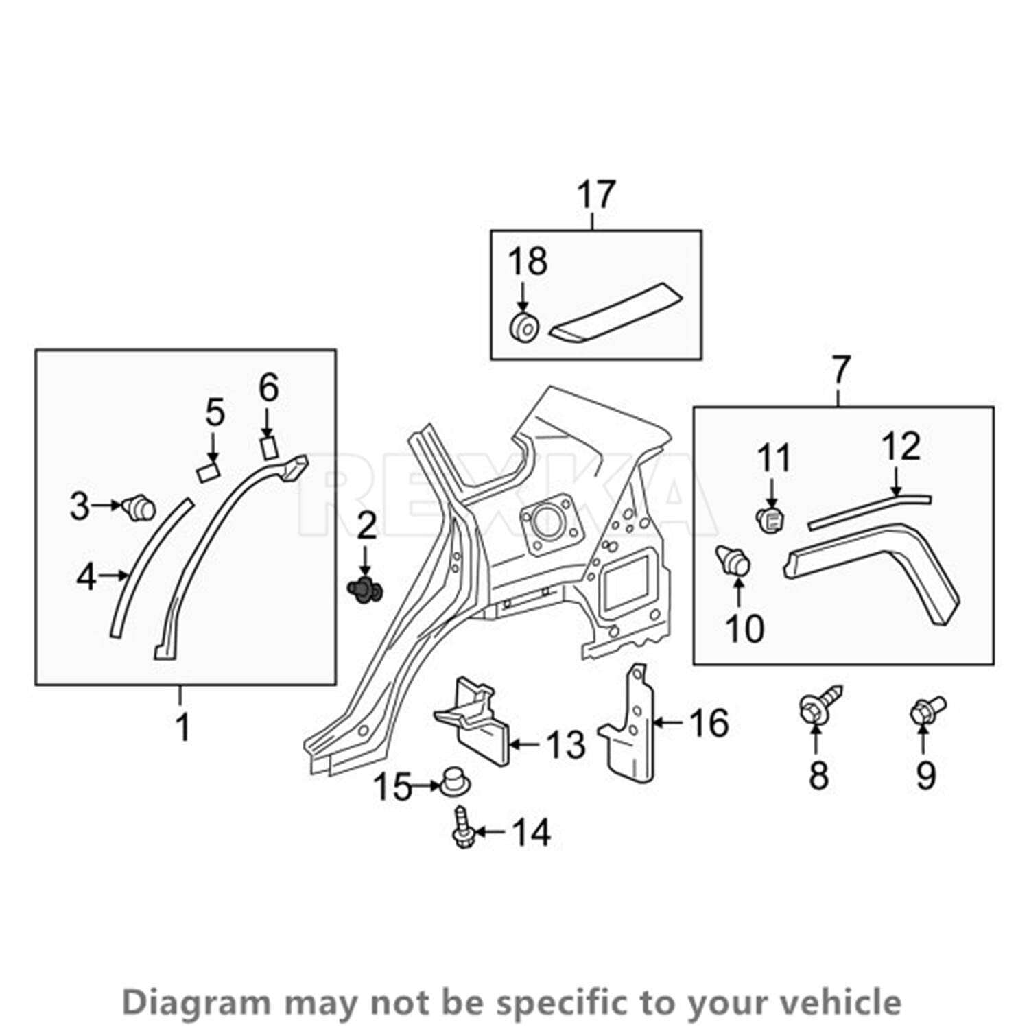 Rexka 30pcs Bumper Cover Radiator Support Splash Shield Wheel Opening Retainer Clips 90467-07220 for Toyota Lexus 4Runner C-HR Camry Corolla Highlander Mirai Prius RAV4 Sequoia Sienna Venza ES NX RX - Image 8
