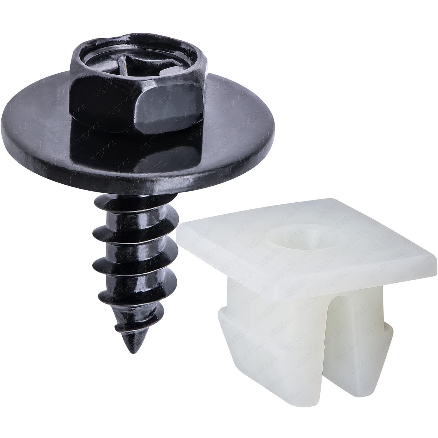 Rexka 10 Sets Bumper Cover Splash Shield Rocker Molding Screw Nut Grommet Kit Fit Toyota 901596-0525 90189-06193 Avalon Camry Highlander Sienna Venza - Image 2