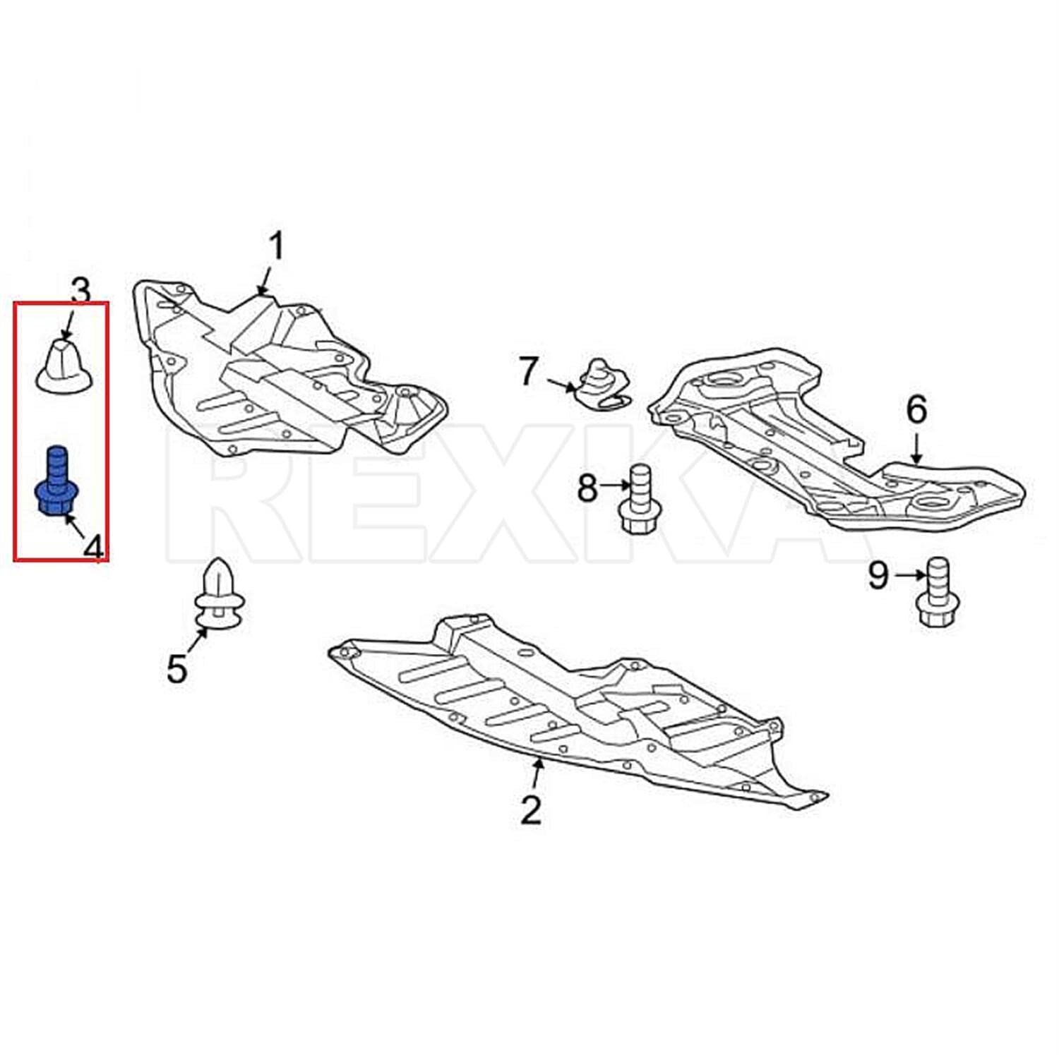Rexka 10 Sets Bumper Cover Splash Shield Rocker Molding Screw Nut Grommet Kit Fit Toyota 901596-0525 90189-06193 Avalon Camry Highlander Sienna Venza - Image 5