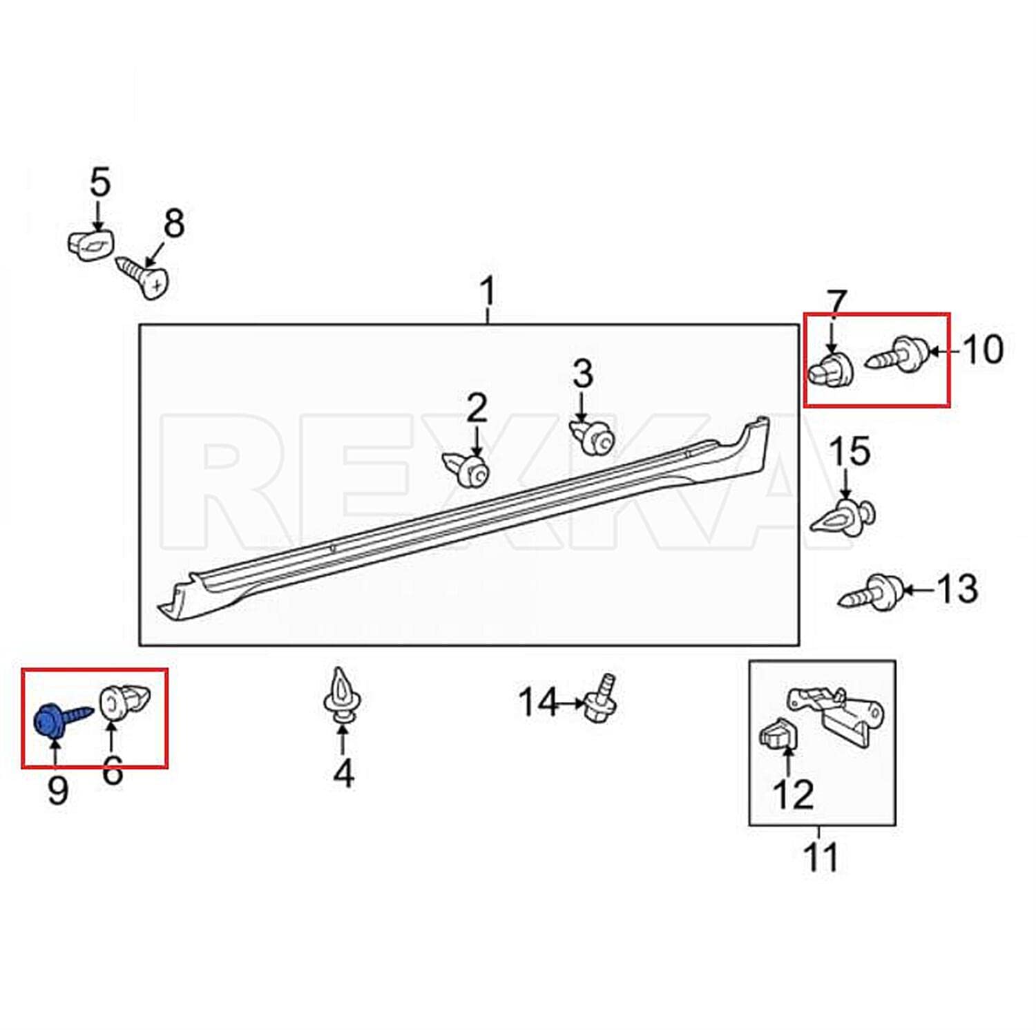 Rexka 10 Sets Bumper Cover Splash Shield Rocker Molding Screw Nut Grommet Kit Fit Toyota 901596-0525 90189-06193 Avalon Camry Highlander Sienna Venza - Image 7