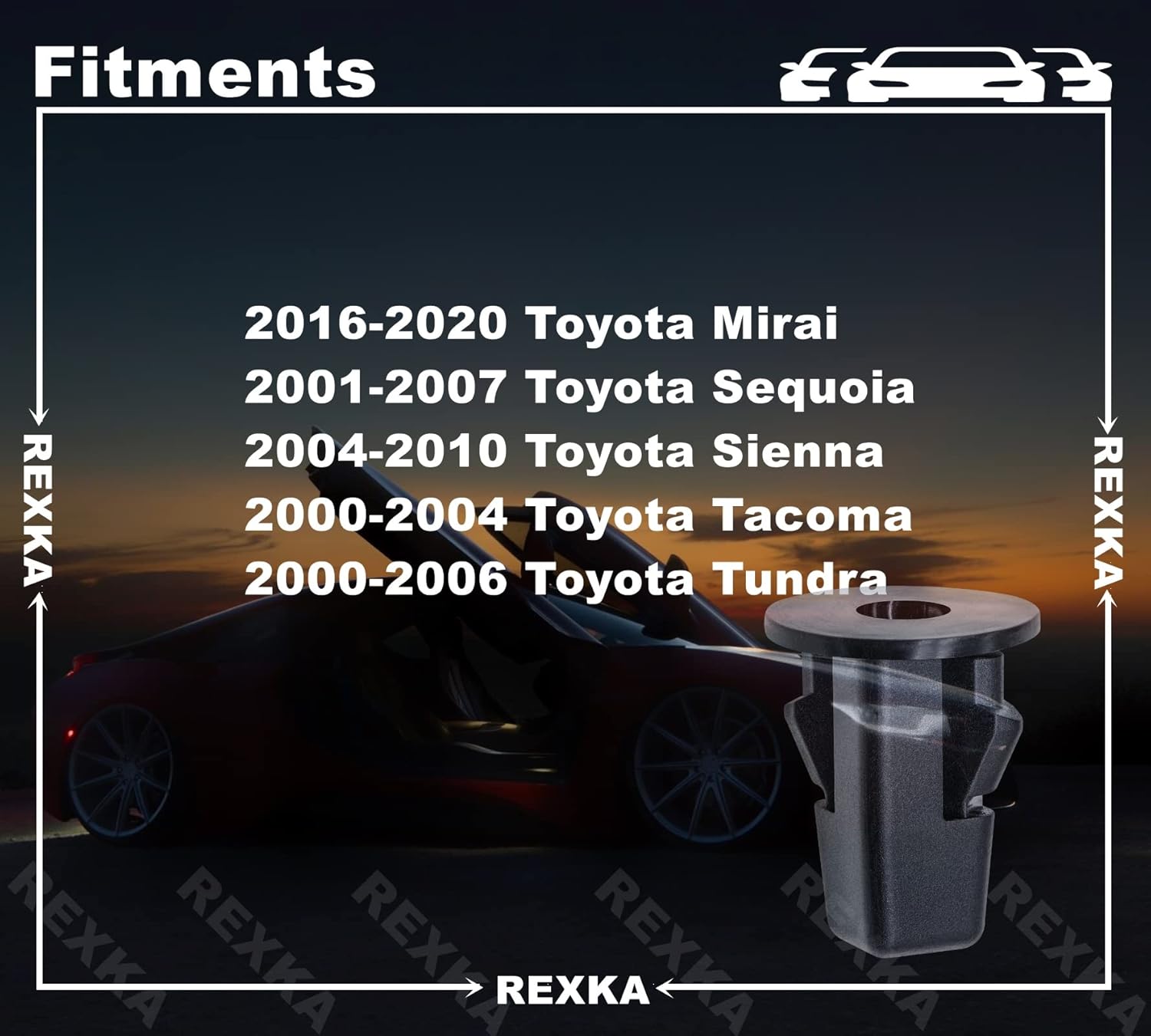 Rexka 15 Sets Fender Liner Bumper Cover Screw Grommet Kits for Toyota Tacoma Tundra Sienna Sequoia 90189-06214 90159-60498 - Image 4