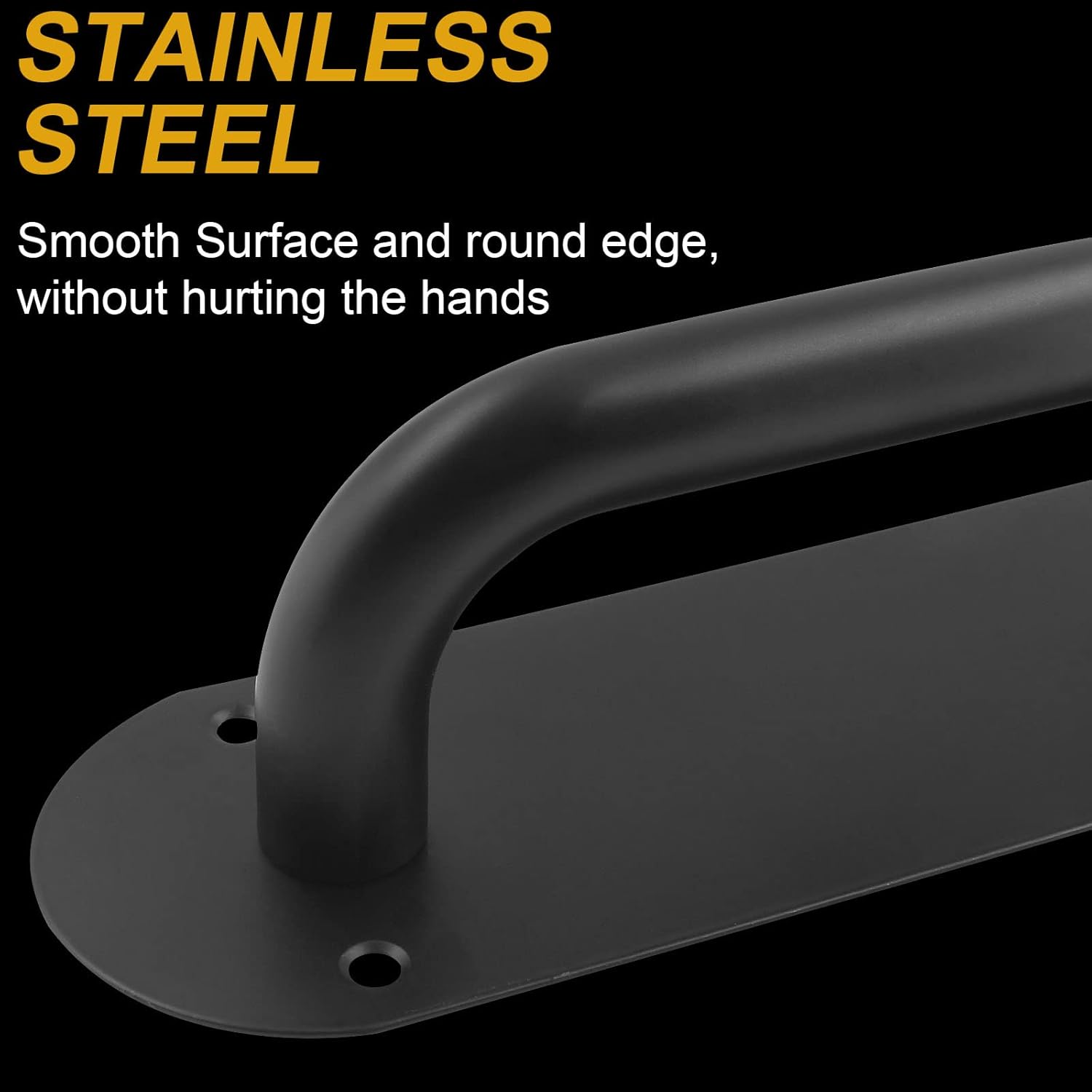 Biaungdo 2 Pack Door Handle Pull Plate, Stainless Steel Door Handle Pull Heavy Duty Barn Door Pull Handles for Sliding Barn Door Kitchen Cabinet, Matte Black (7.8