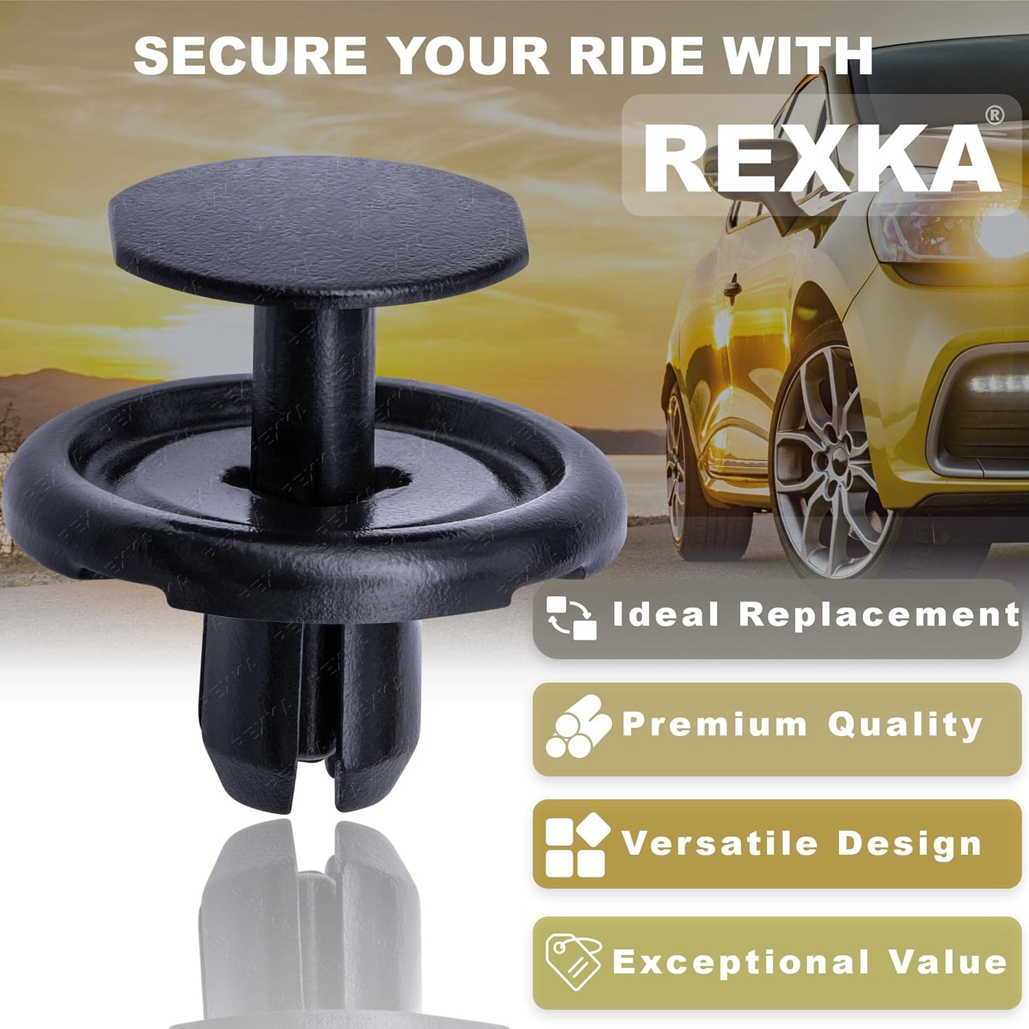 Rexka 30pcs Radiator Splash Shield Front Fender Liner Push-Type Retainer Clips Fasteners for Toyota Lexus 90467-07214 Toyota Splash Guard Clips - Image 4