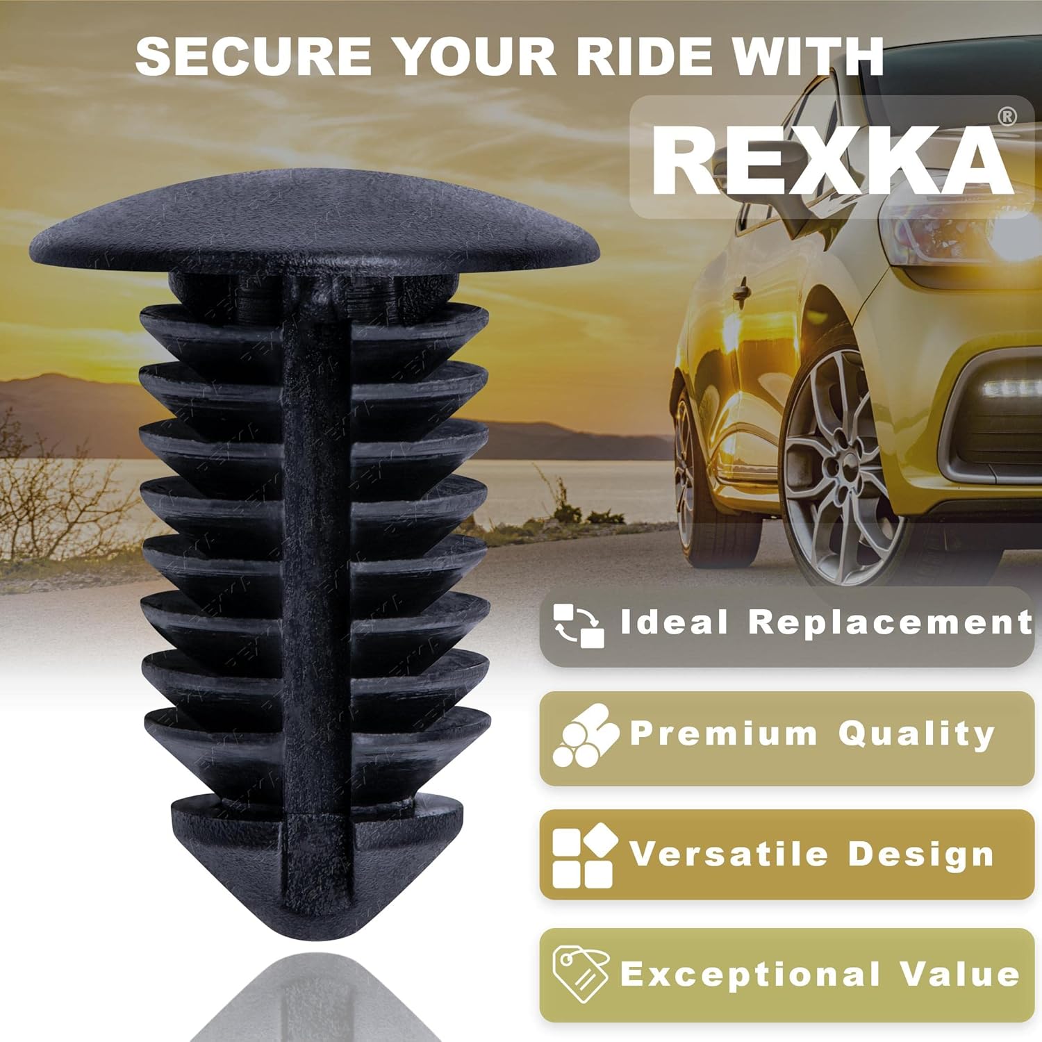 Rexka 50 pcs Trim Panel Retainer Clip Push Pin Compatible with Ford N807721-S Chrysler 6504043 Explorer… - Image 4