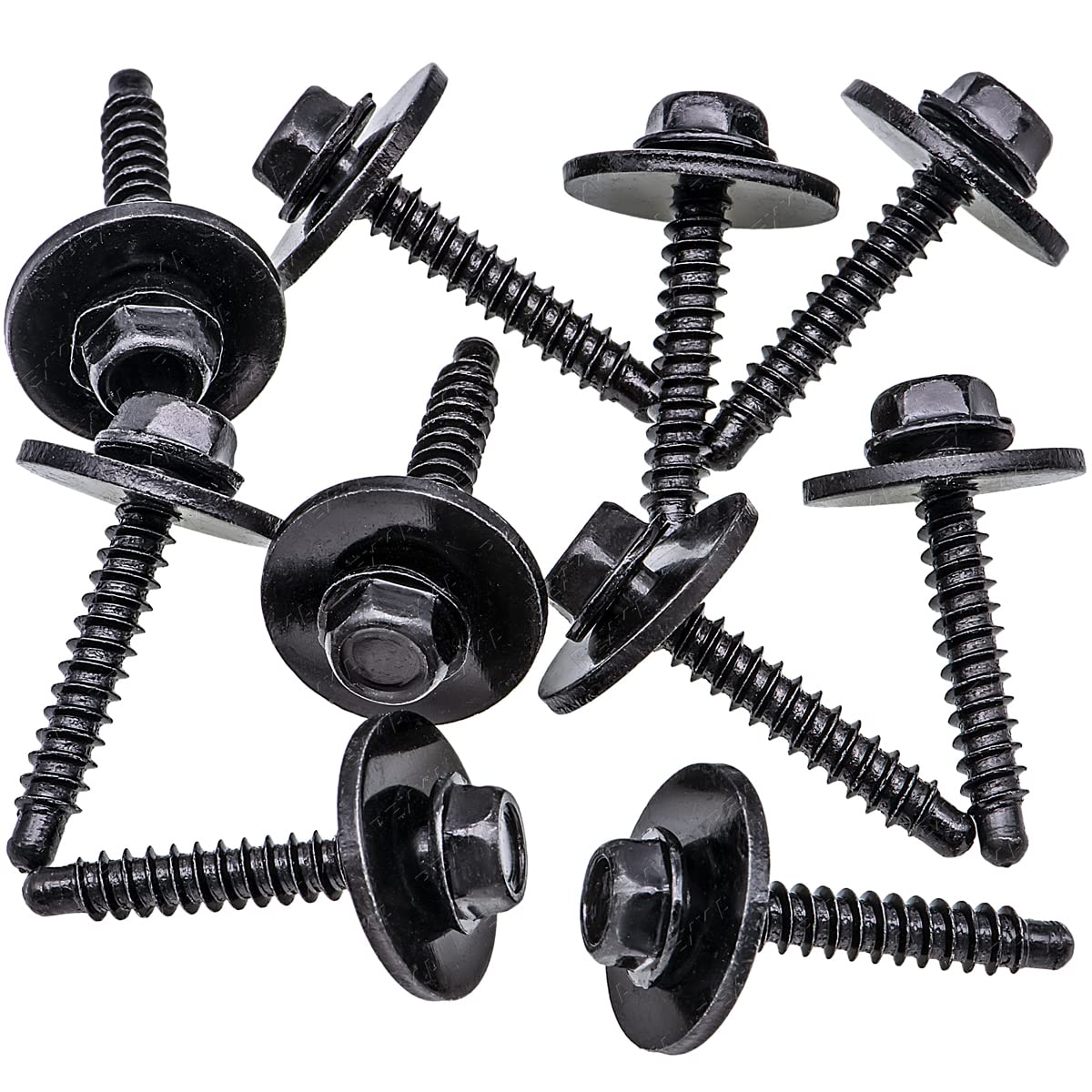 Rexka 10pcs M4.2x1.41x25 Multi-Purpose Bolt for GM Chevy 11547421 -Wheelhouse Liner Bumper Cover Floor Pan Splash Shield Air Deflector Rocker Molding Grille Headlamp Fender Liner - Image 1