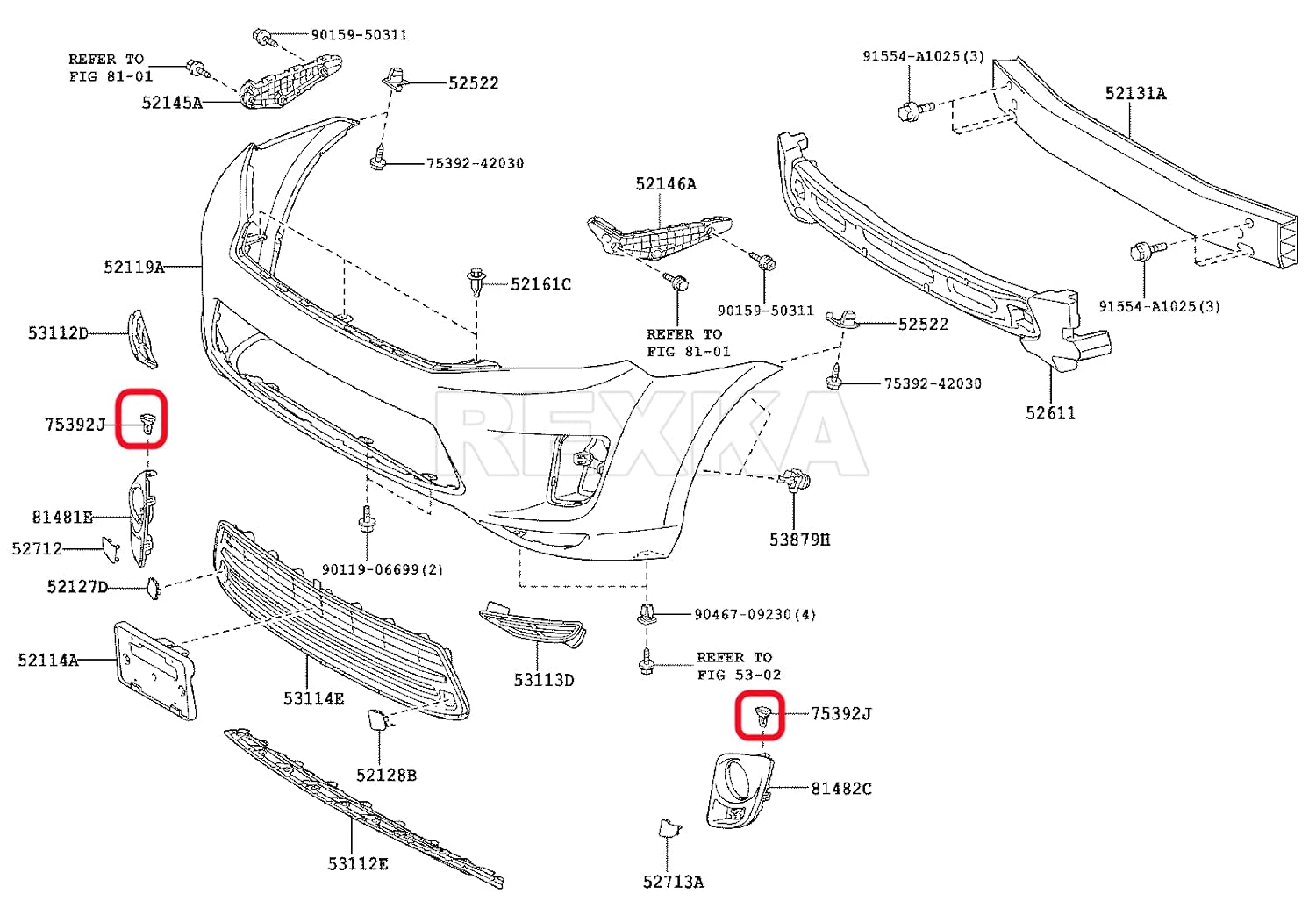 Rexka 15pcs Fender Flare Bumper Clip for Toyota Lexus 75392-35200 75392-04010 75392-0R010 4Runner Avalon C-HR Camry Corolla Highlander Land Cruiser Matrix Prius GS F GX460 LX570 - Image 5