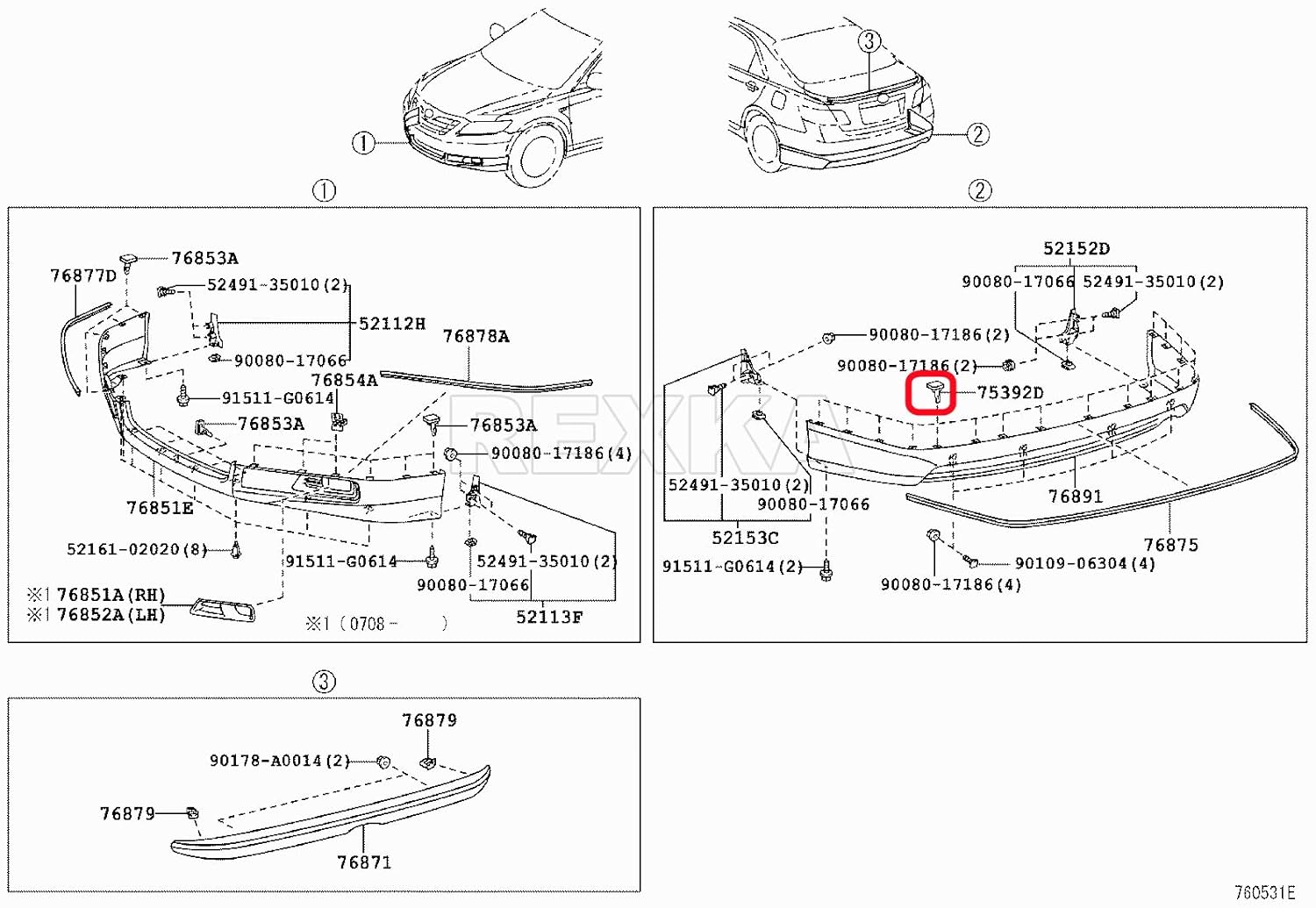 Rexka 15pcs Fender Flare Bumper Clip for Toyota Lexus 75392-35200 75392-04010 75392-0R010 4Runner Avalon C-HR Camry Corolla Highlander Land Cruiser Matrix Prius GS F GX460 LX570 - Image 7
