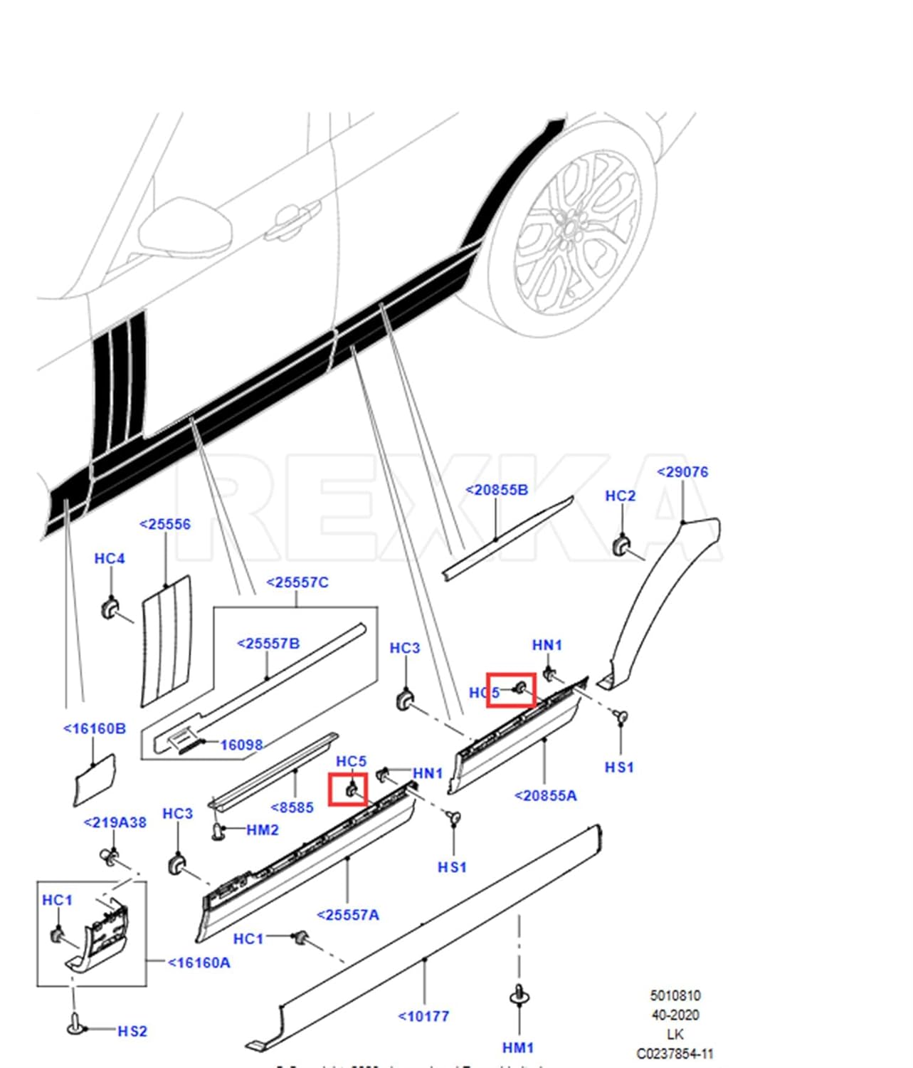 Rexka 20pcs Rocker Panel Door Trim Molding Clips Retainer for Land Rover LR112137 Defender 110, Defender 90, Range Rover, Range Rover Evoque - Multipurpose - Fender Molding Wheel Arch Door - Image 5