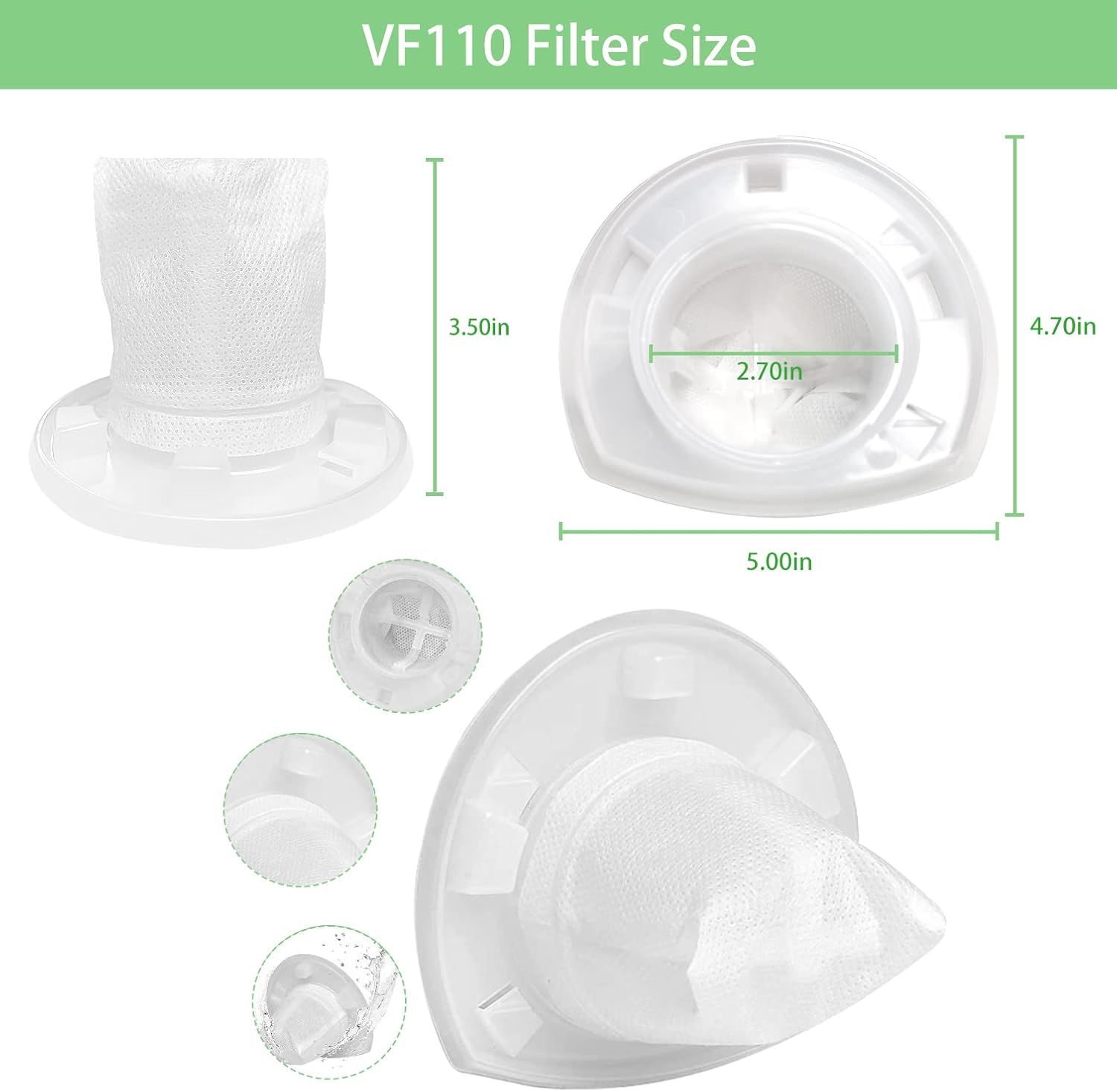 4 Pack Replacement ilter or Black & Decker Power Tools V110 Dustbuster Cordless Vacuum Compatible CHV1410L,CHV9610, CHV1210, CHV1410, CHV1410B, CHV1510, BDH2000L - Image 2