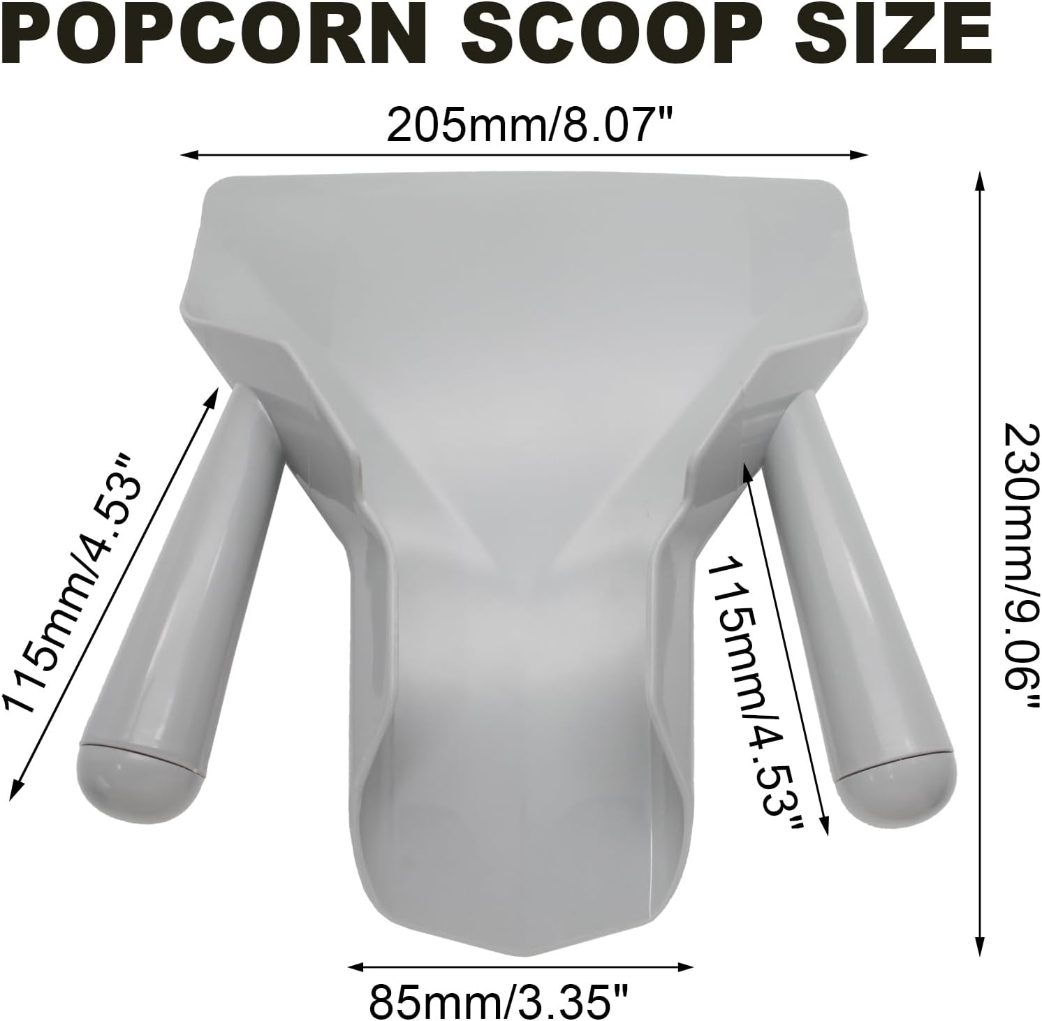 Biaungdo Polycarbonate French Fry Popcorn Scoop, French Fry Bagger, Quick Fill Tool for Bags & Boxes, Multipurpose Scooper for Food, Fries, Snacks, Desserts, Ice(Dual Handle) - Image 3