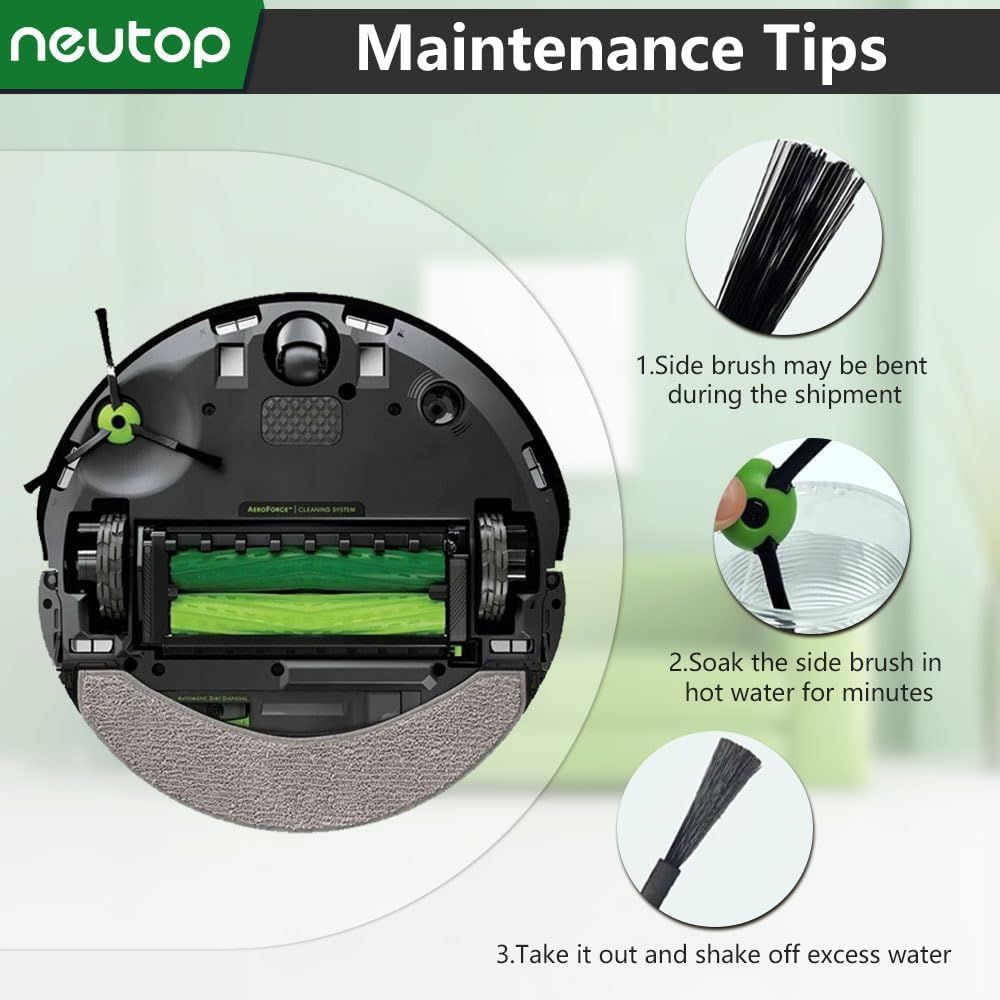 Edge Sweeping Brush Compatible with iRobot Roomba e, i, & j Series e5, e6, i1, i1+, i3, i3+, i4, i4+, i6, i6+, i7, i7+, i8, i8+, Combo j7+, j9+, j5+, i5+ Plus, Combo 10 Max, 9-Pack - Image 5