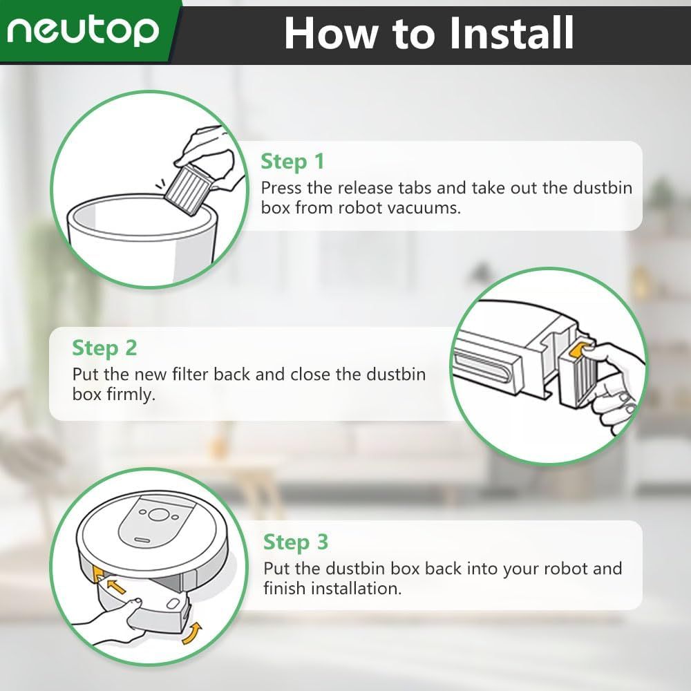 ilter Compatible with iRobot Roomba Combo j7+, Combo j9+, 10 Max, Robotic Vacuum and Mop Replacement ilter Parts, High-Eiency HEPA, 6-Pack - Image 6