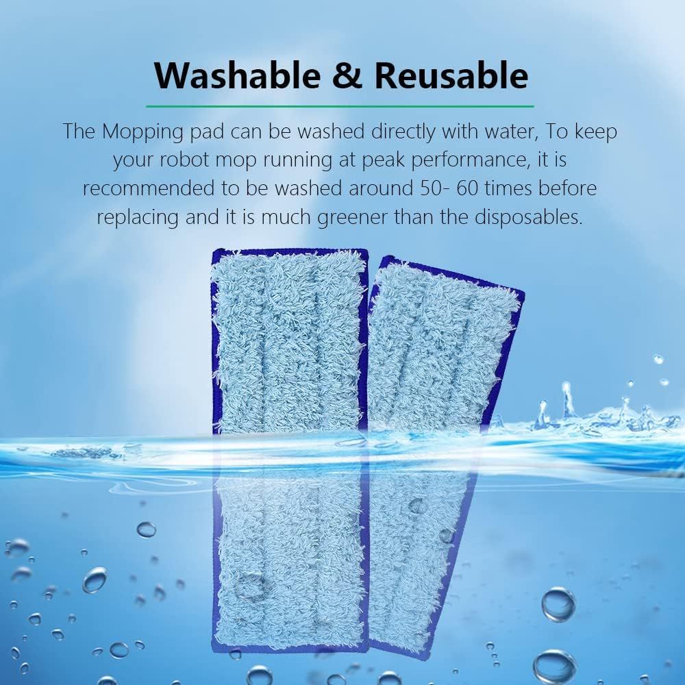 Replacement Washable & Reusable Wet Mopping Pad Compatible with iRobot Braava Jet 240, 241, 244, 245, 250 Robot Mops, Blue, 6-Pack. - Image 4