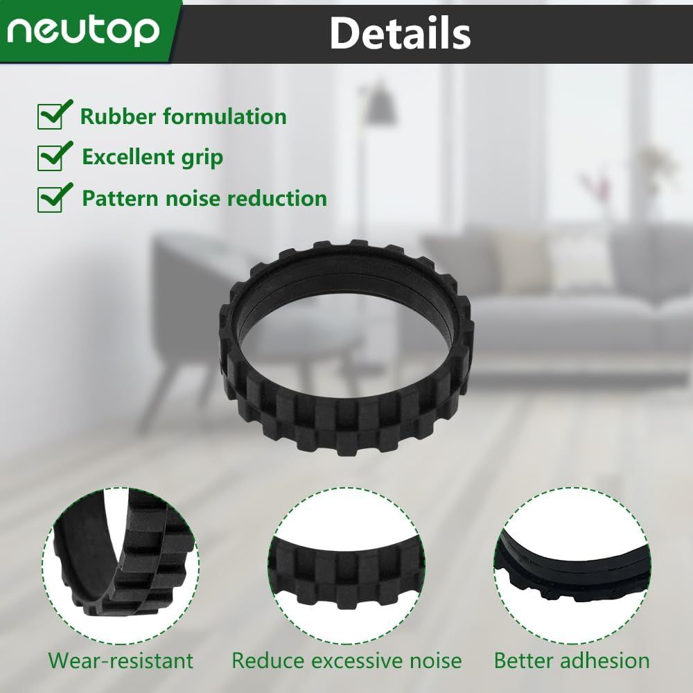 Replacement Rubber Wheel Tires Compatible with iRobot Roomba 500, 600, 700, 800, 900, e, i, j & S Series Models, Anti-slip, Great Adhesion and Easy Assembly, 4-Pack. - Image 3