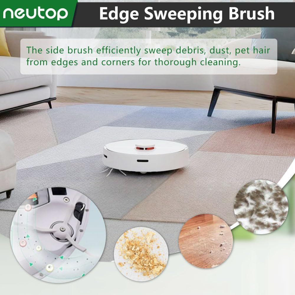 Replacement Side Brush, Compatible with  S8, S8+ Pro Ultra, Q Revo, Q5, Q7, Q8 Max, S7 Max Ultra, S7 MaxV, S6, S6 Pure, S5, S4, E4, E20, E25, E35, S50 Robot Vacuum, 9-Pack - Image 4